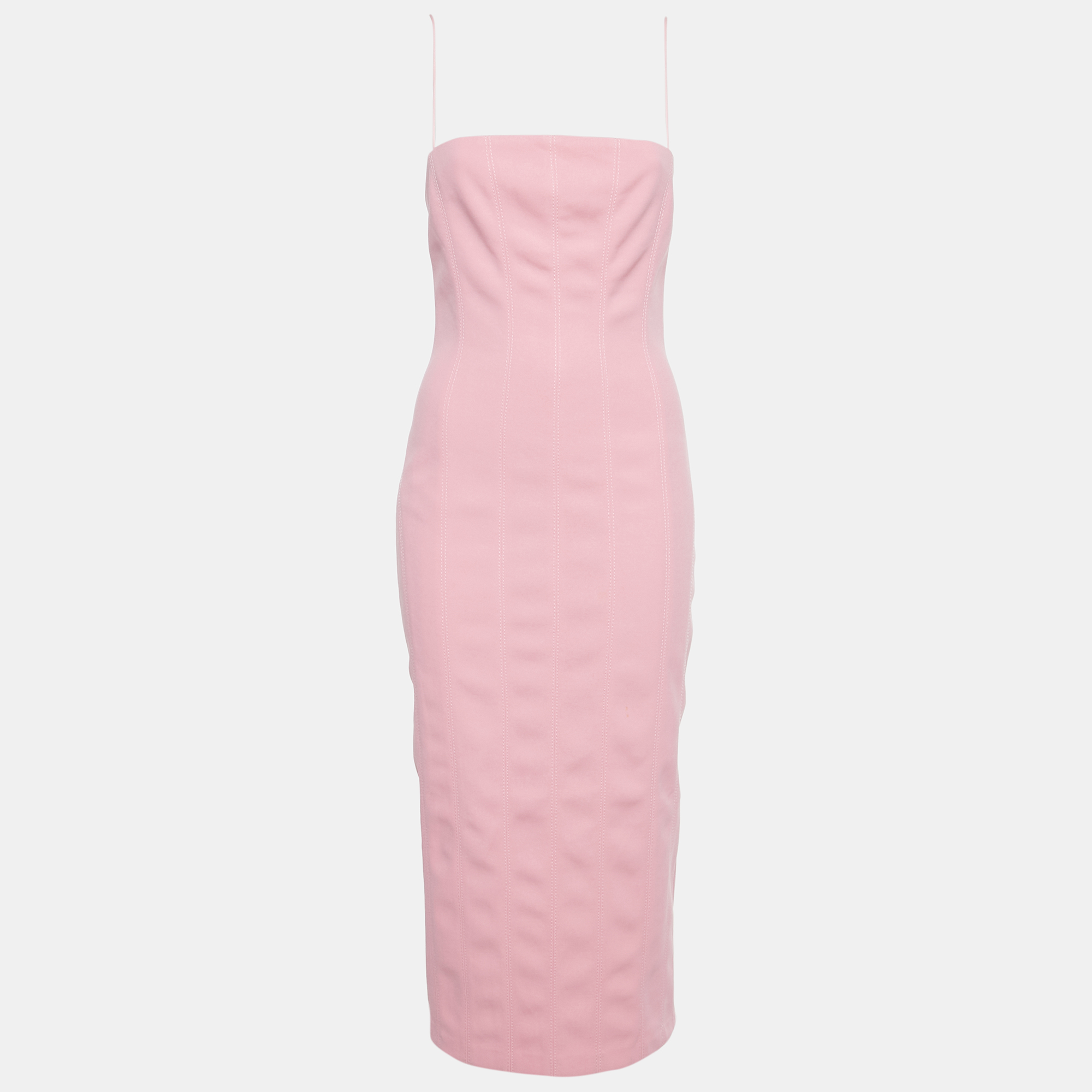 

Misha Pink Crepe Sleeveless Midi Dress S