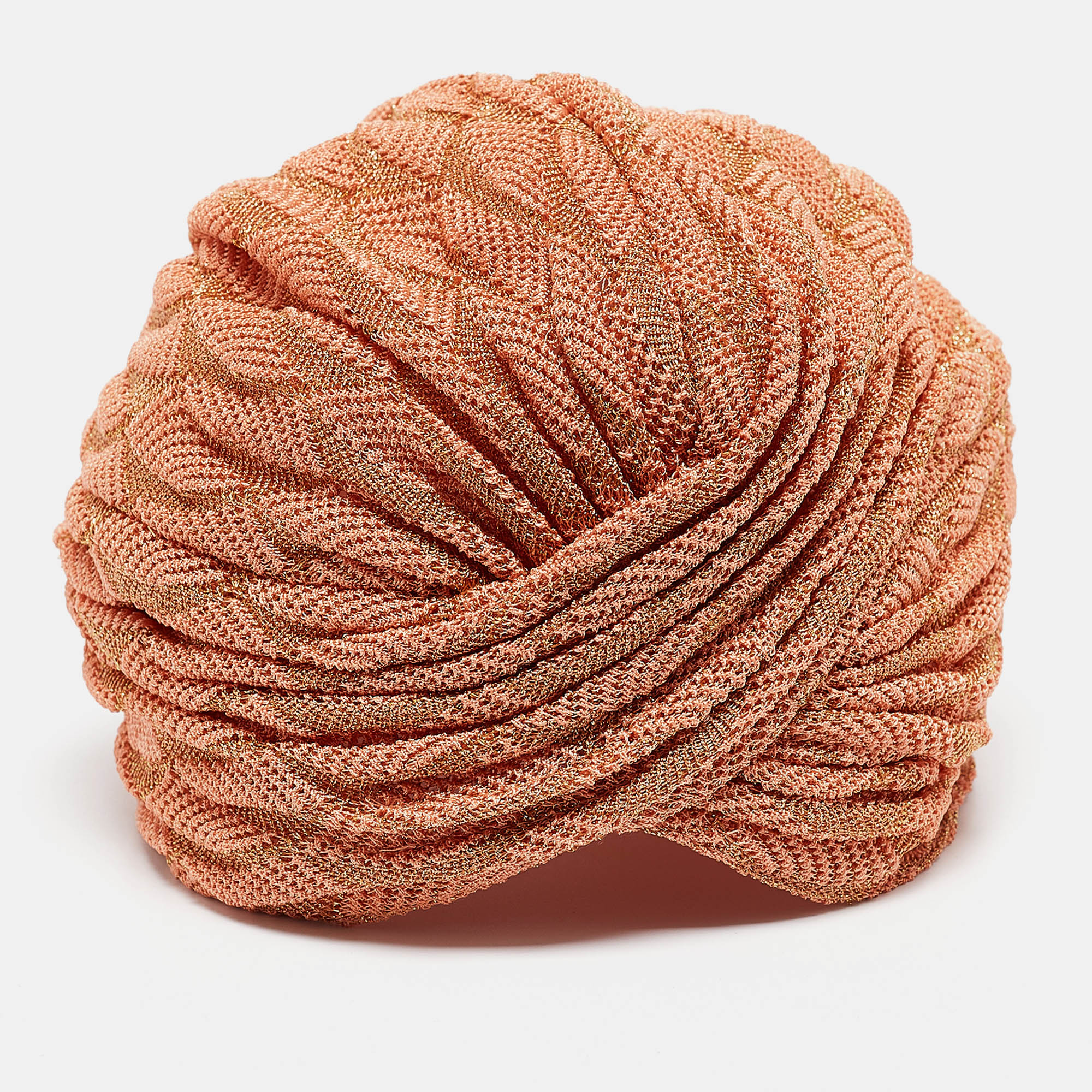 

Missoni Light Orange Lurex Knit Turban