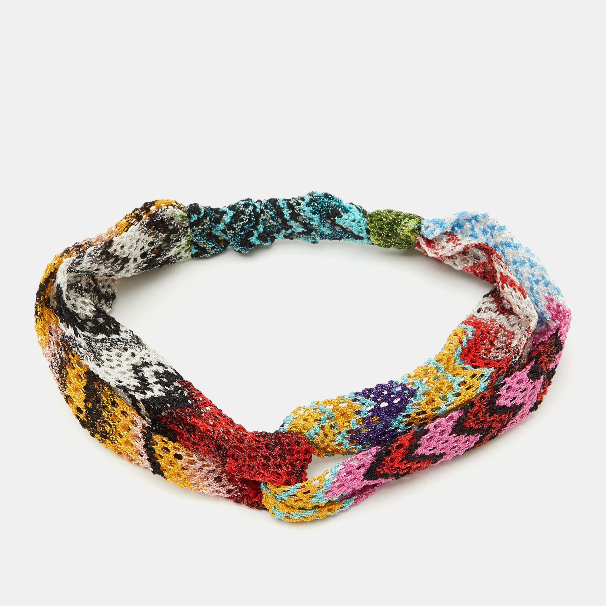 

Missoni Mare Multicolor Lurex Knit Twisted Headband