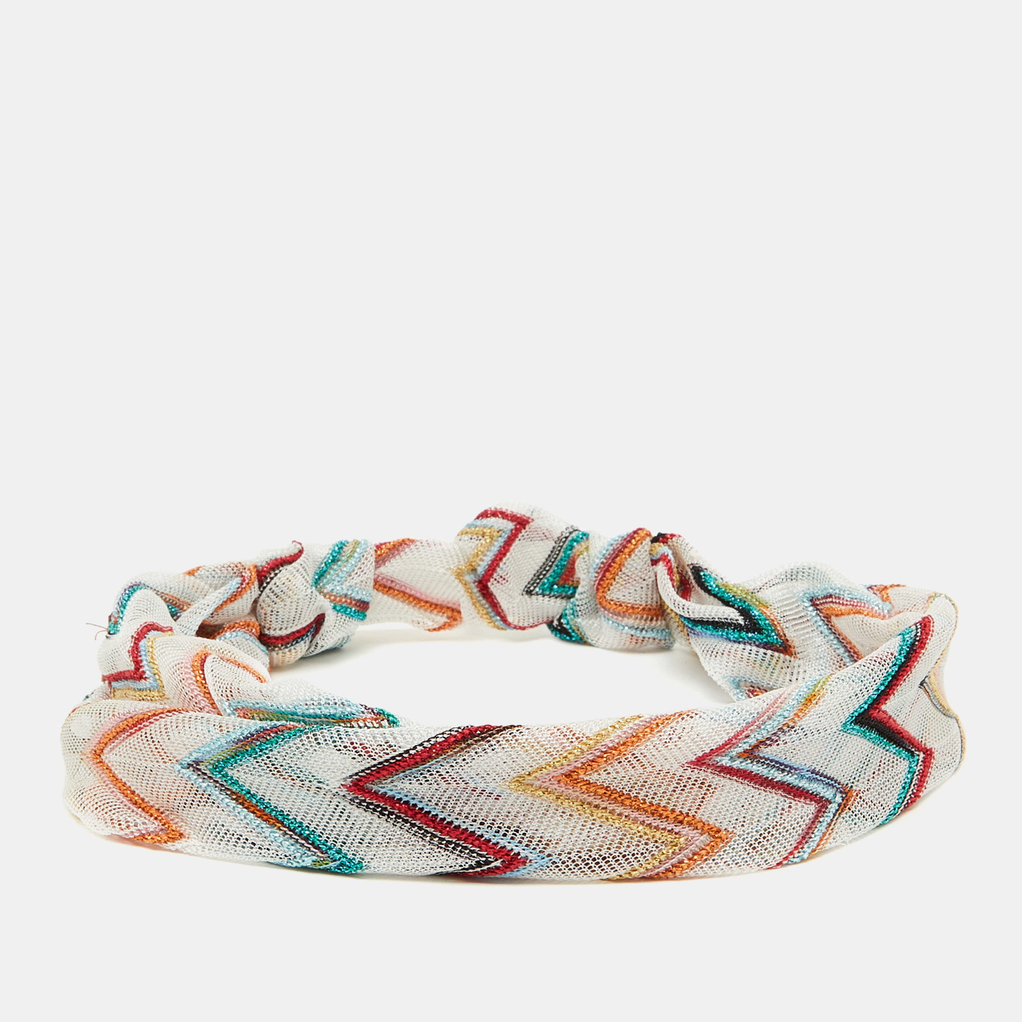 

Missoni Mare White Chevron Lurex Knit Headband