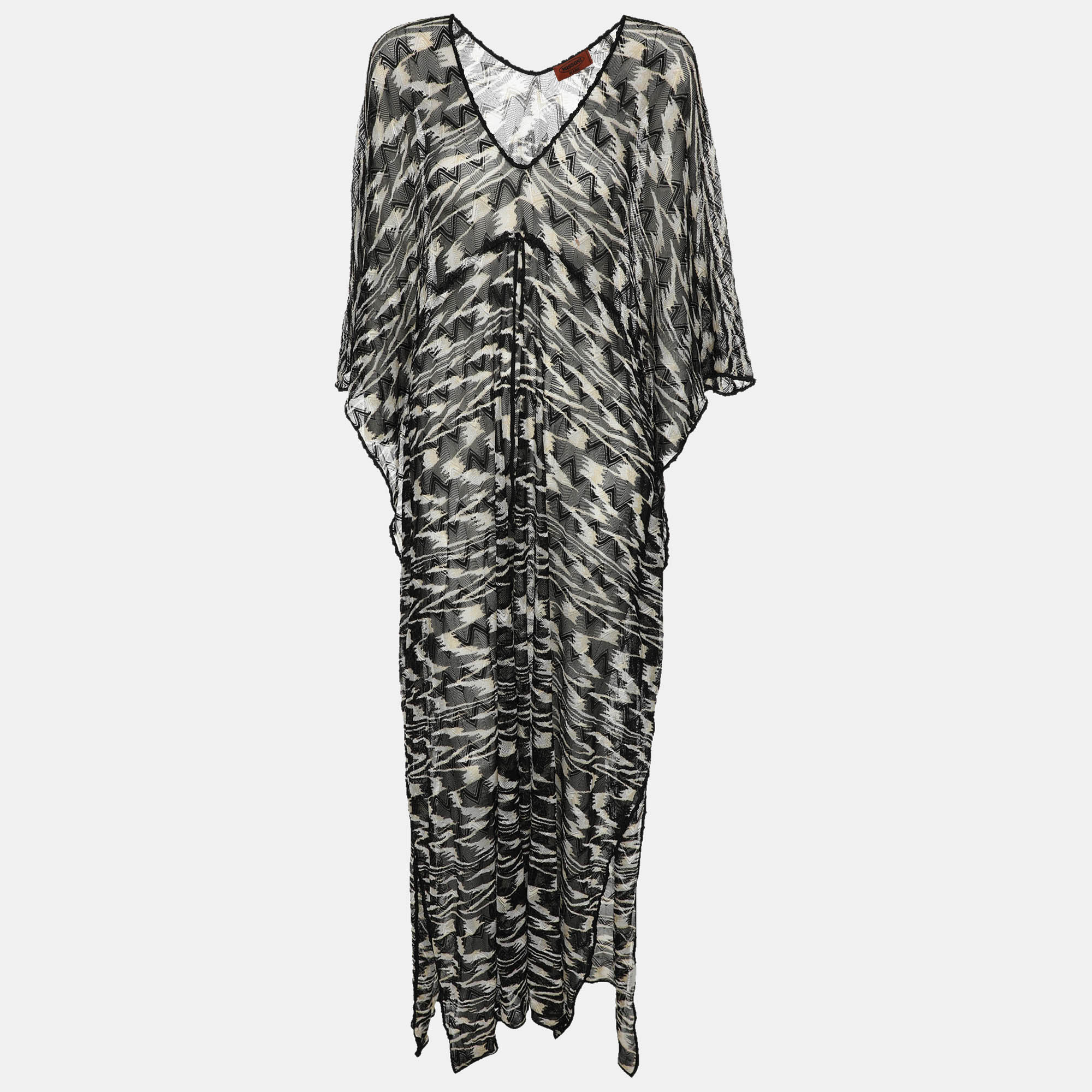 

Missoni Mare Black Knit Kaftan Maxi Dress L