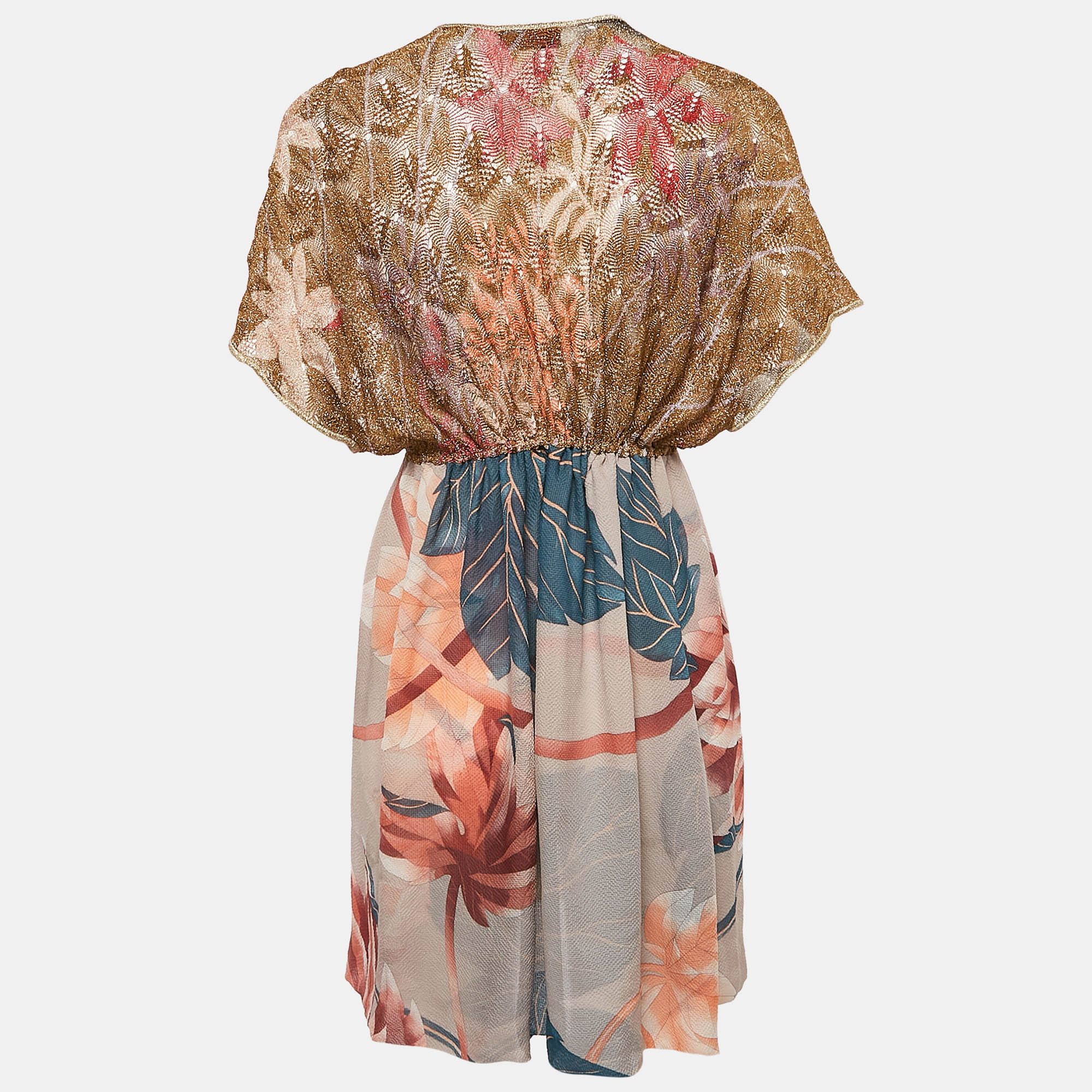 Missoni Mare Lurex Knit and Crepe Cover-Up Mini Dress M 