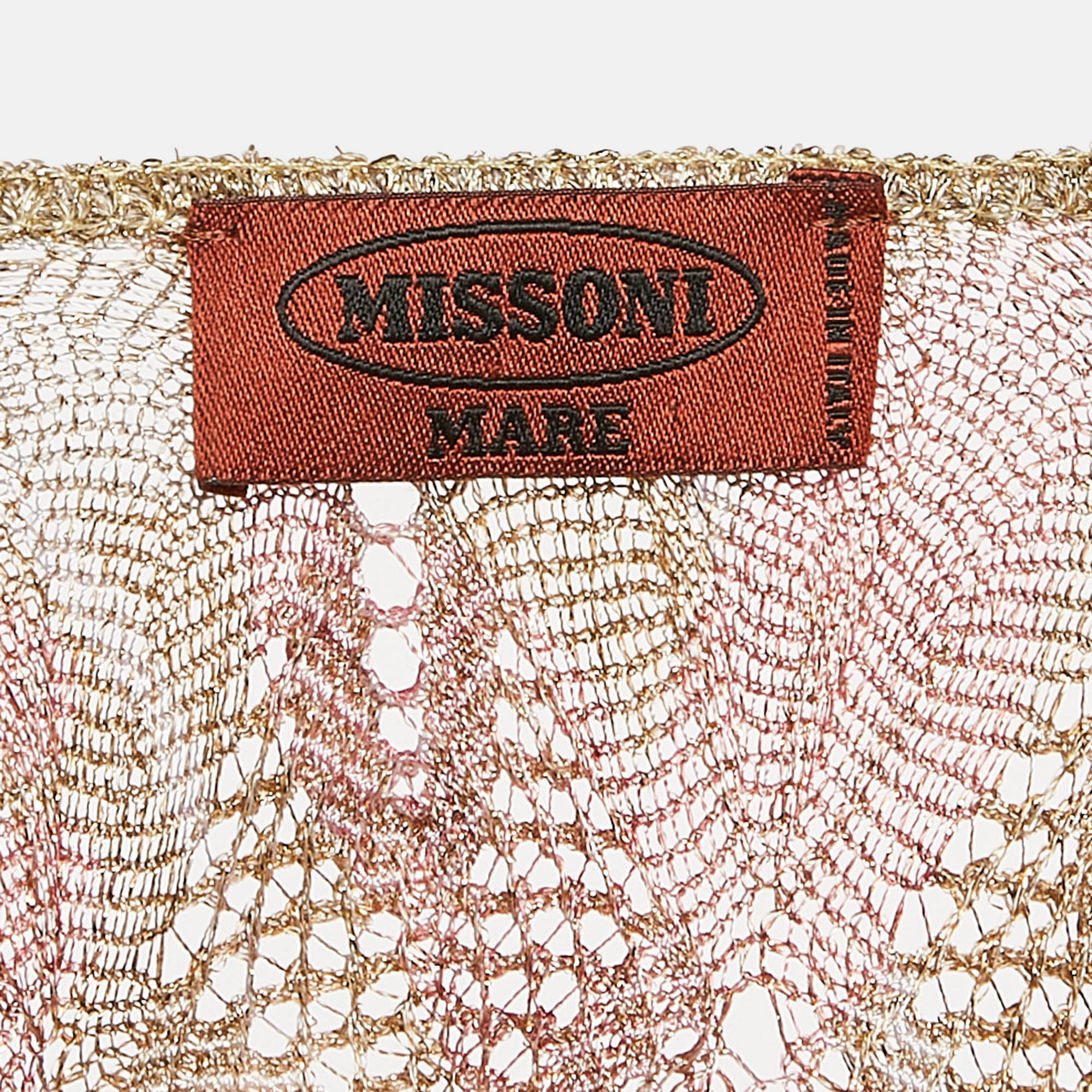 Missoni Mare Lurex Knit and Crepe Cover-Up Mini Dress M 