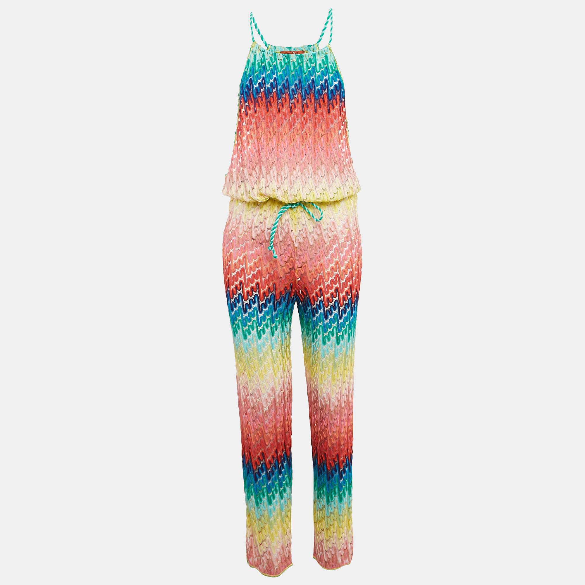 

Missoni Mare Multicolor Knit Halter Cover-Up Jumpsuit S