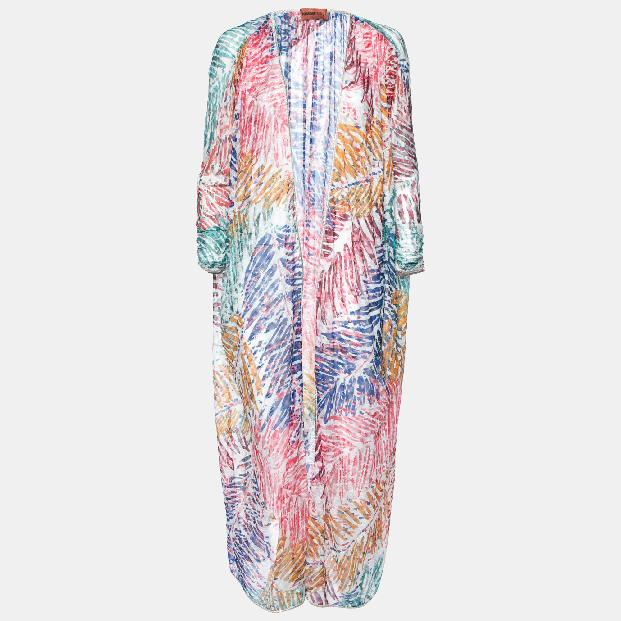 Missoni Mare Multicolor Patterned Knit Long Beach Cover-Up S