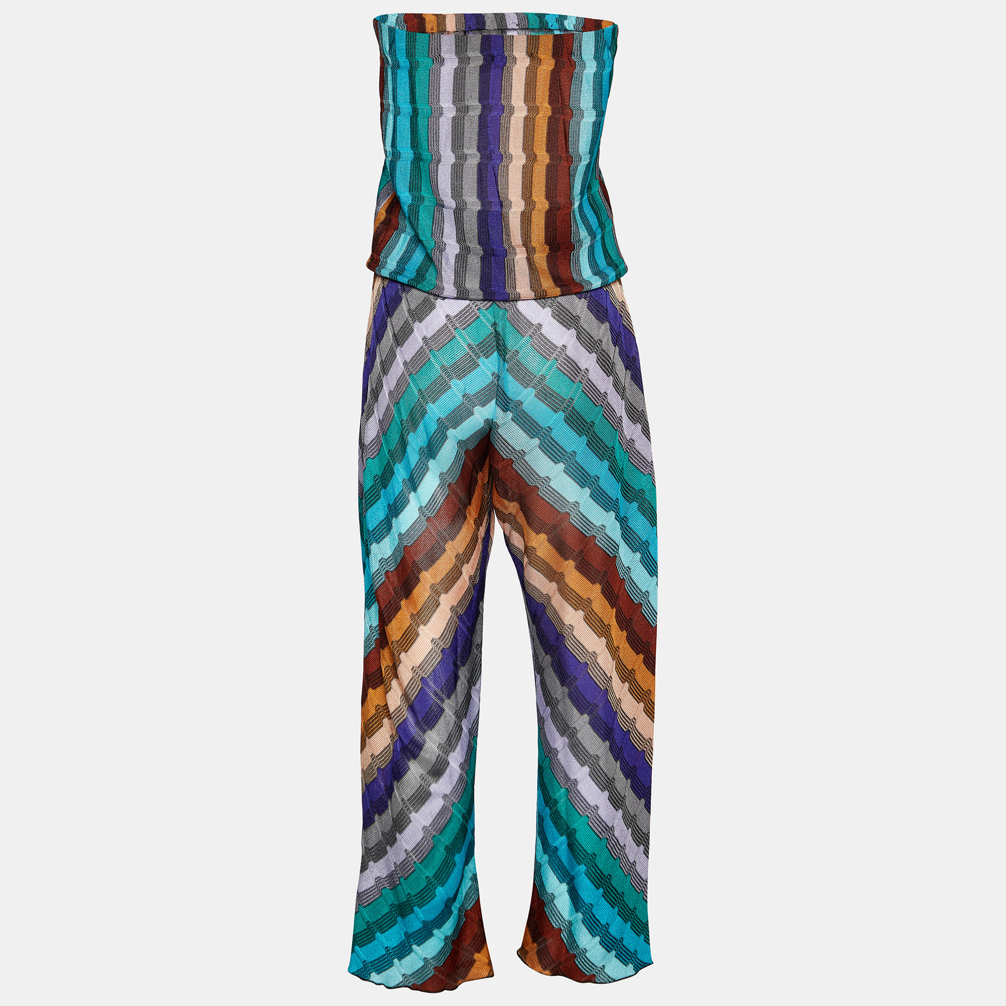 

Missoni Mare Multicolor Patterned Knit Strapless Jumpsuit
