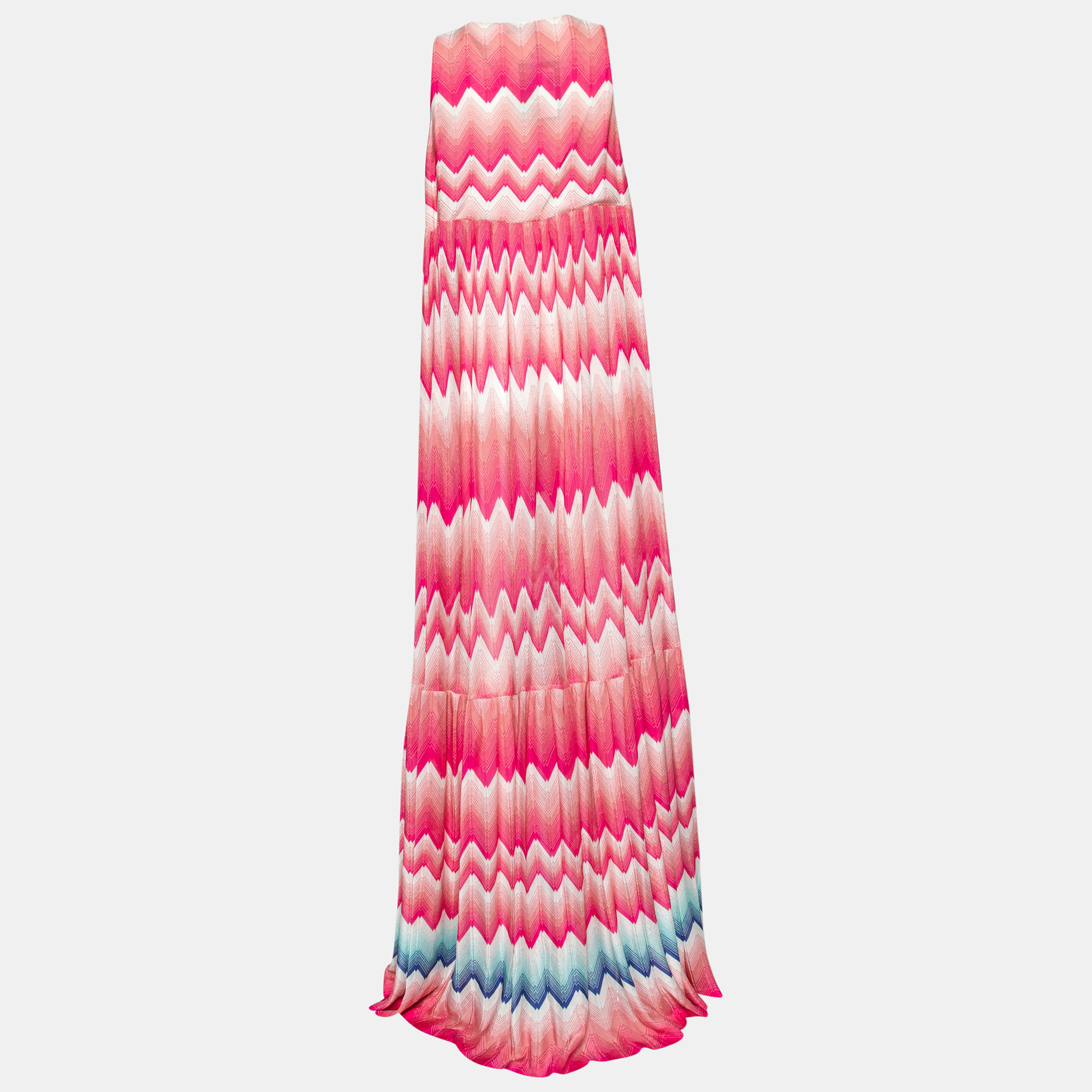 

Missoni Mare Multicolor Patterned Knit Sleeveless Maxi Dress