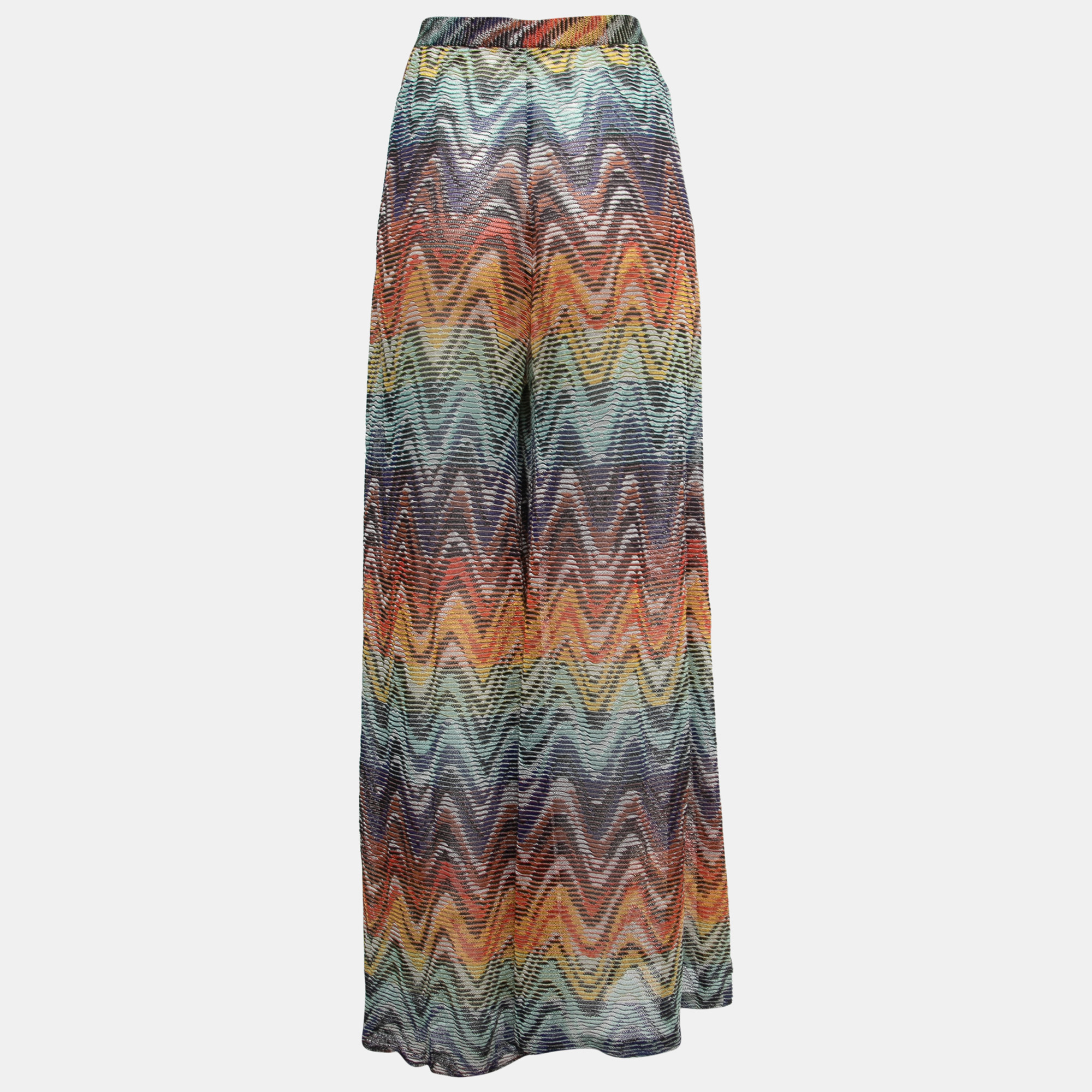 

Missoni Mare Multicolor Patterned Crochet Knit Beach Pants