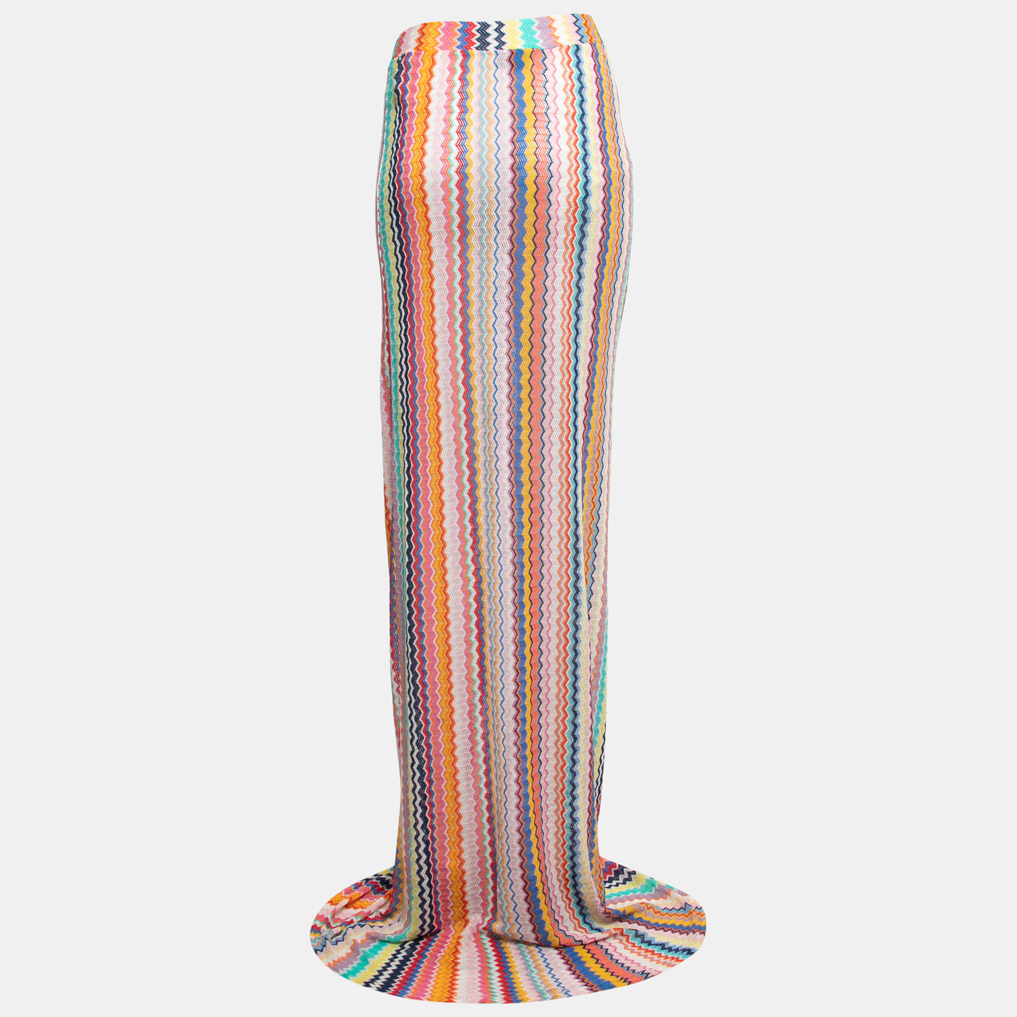 

Missoni Mare Multicolor Patterned Crochet Knit Cover Up Maxi Dress