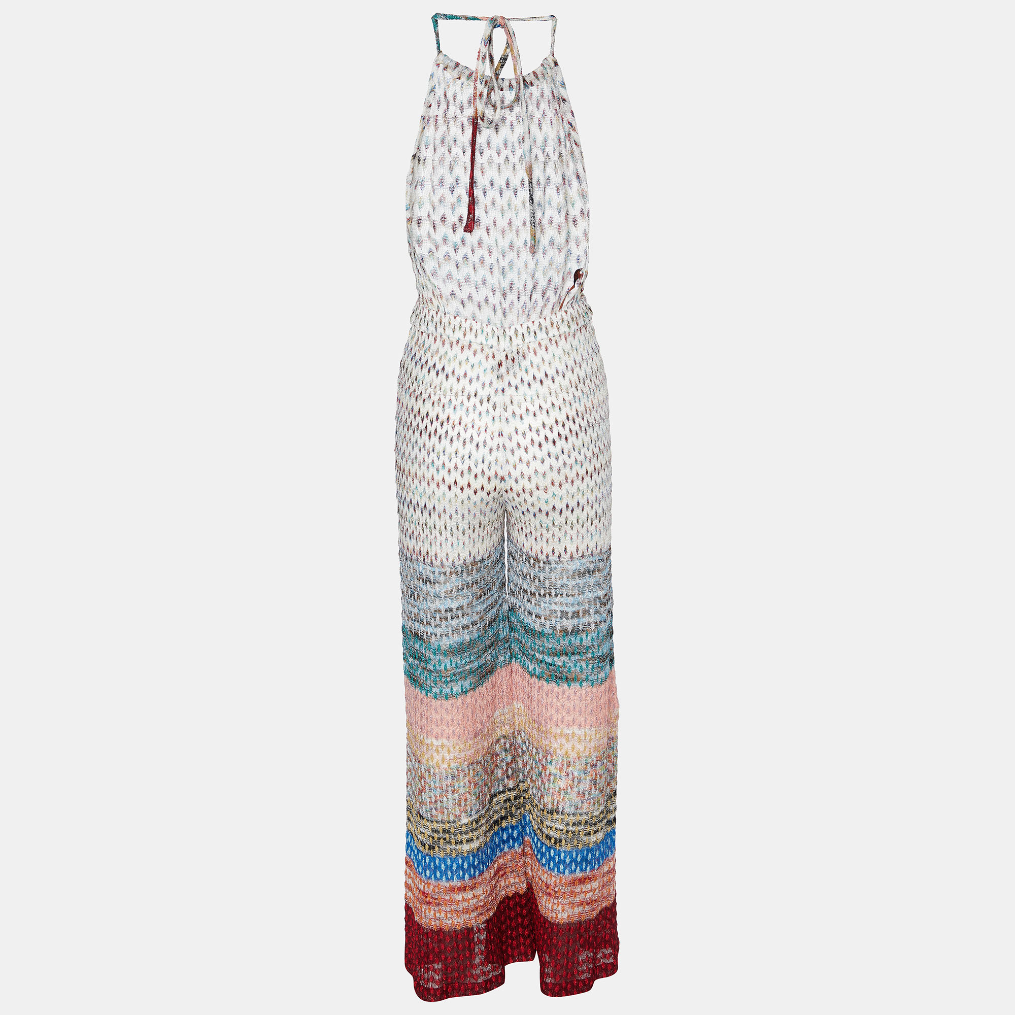 

Missoni Mare Multicolor Lurex Knit Halter Neck Jumpsuit