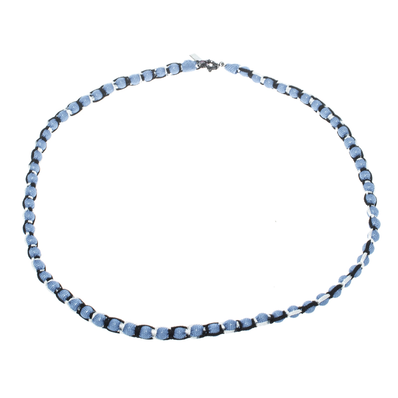 Pre Owned Missoni Blue Roped Ball Long Necklace