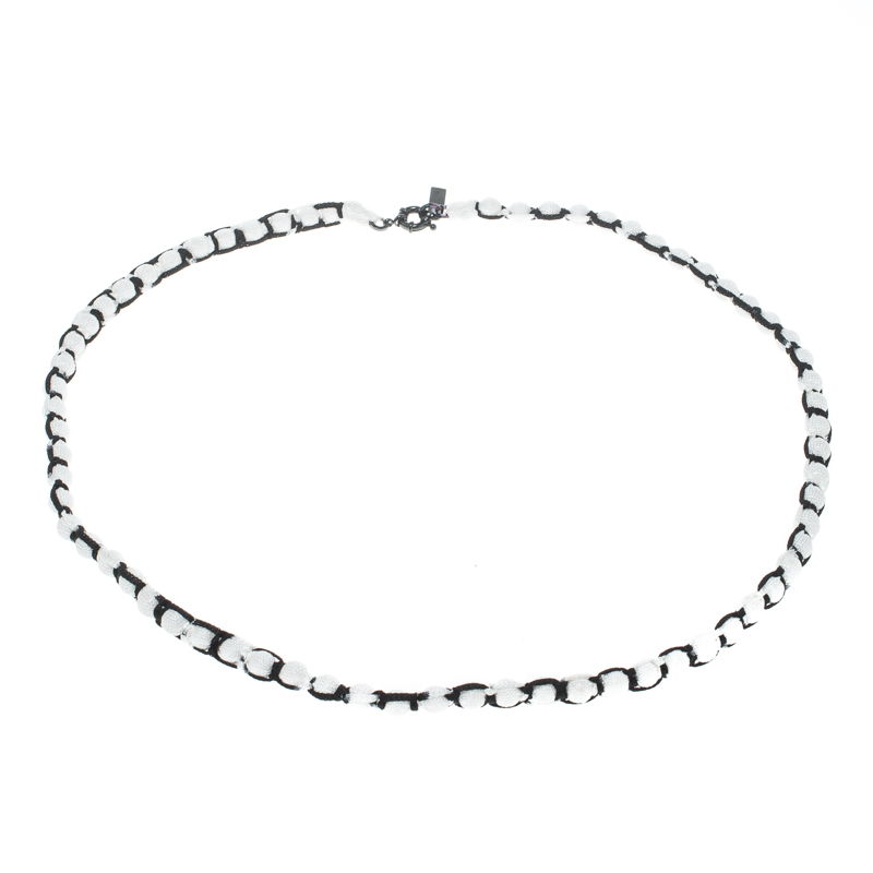 Pre Owned Missoni Monochrome Roped Ball Long Necklace