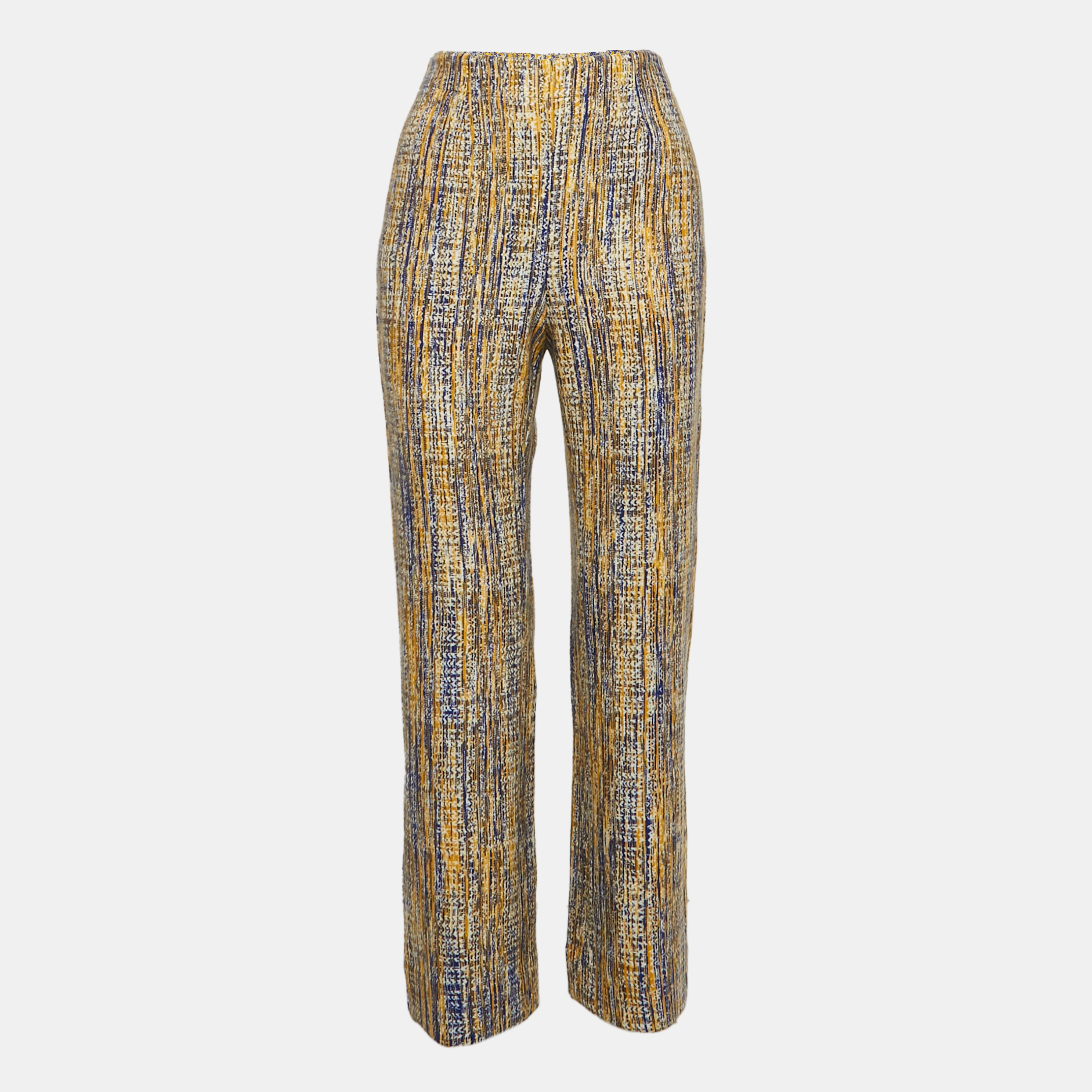 

Missoni Yellow/Blue Patterned Wool Straight Leg Pants M