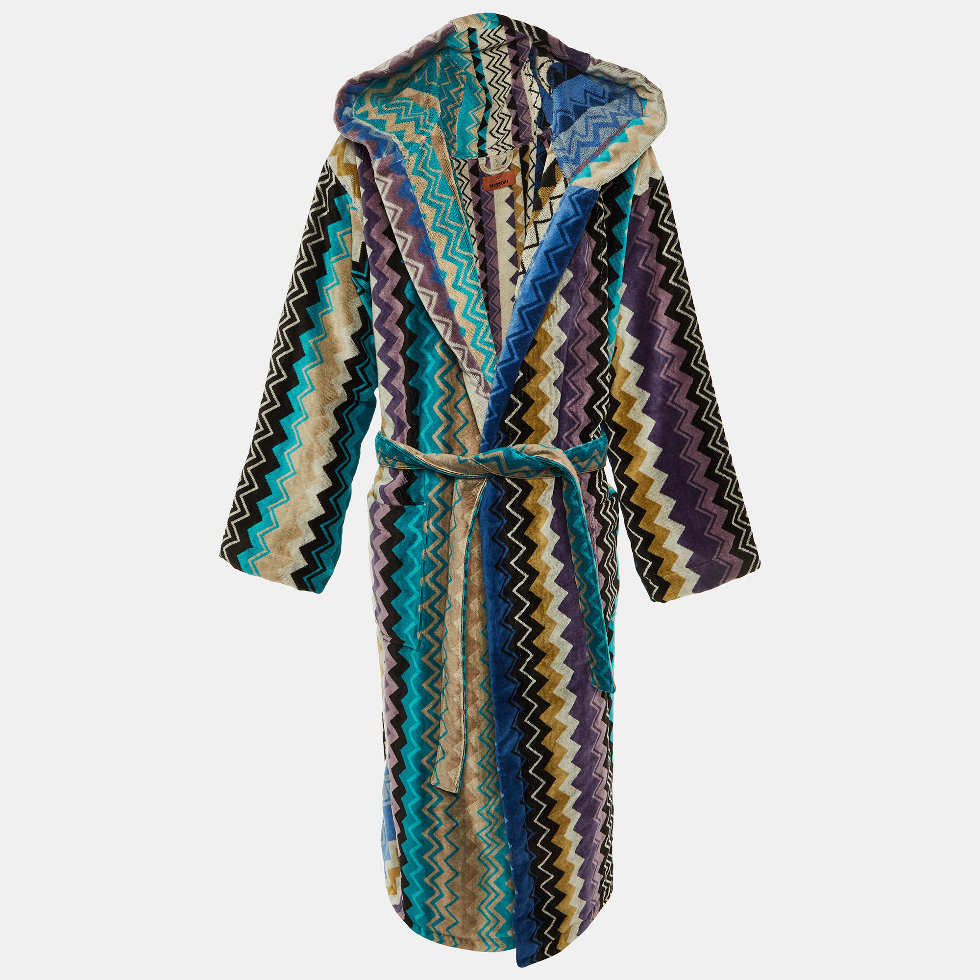 Missoni Multicolor Printed Terry Belted Bathrobe L