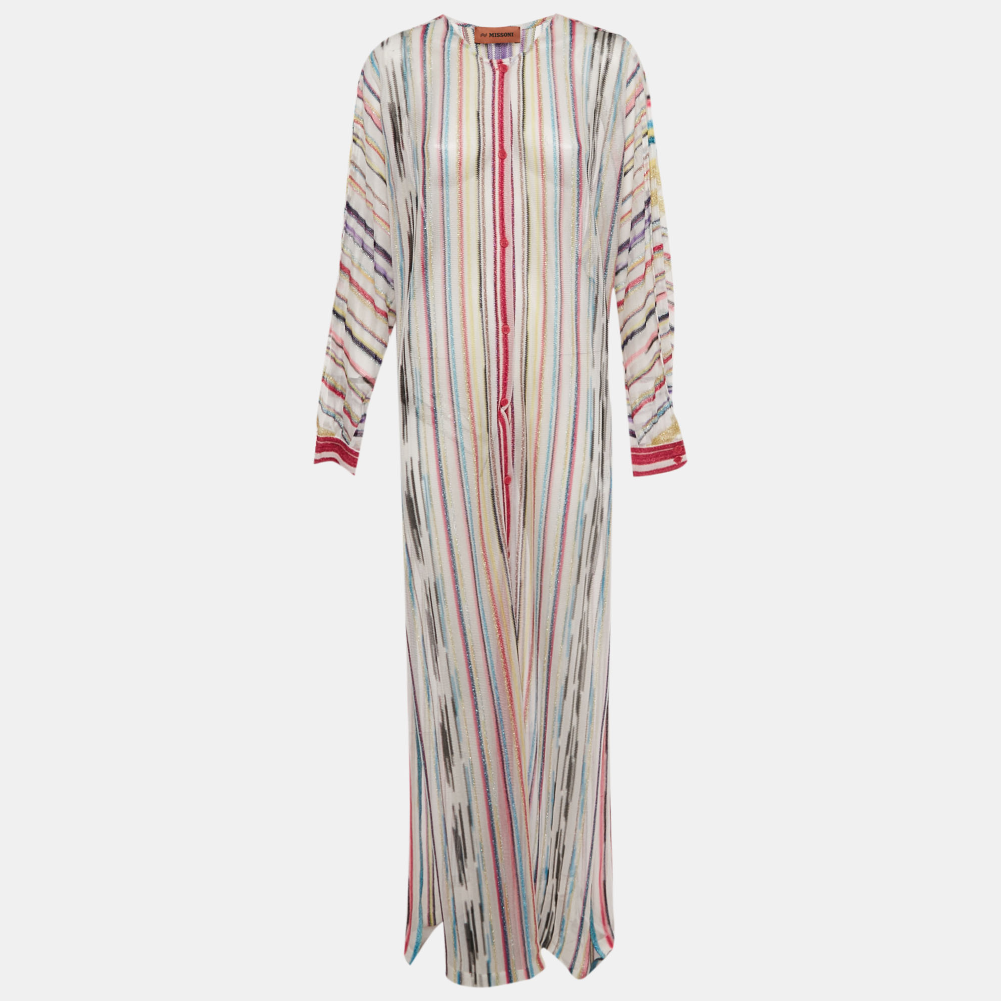 

Missoni Multicolor Striped Lamé Cover-Up Kaftan M