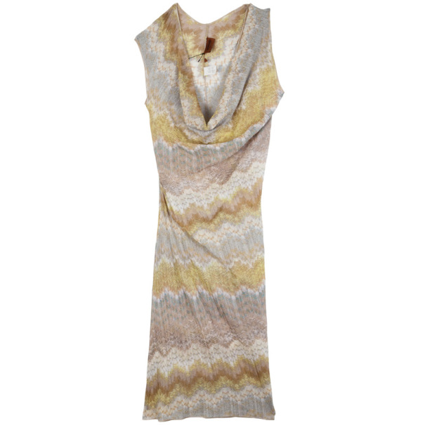 Pre Owned Missoni Multicolor Cowl Neck Dress S