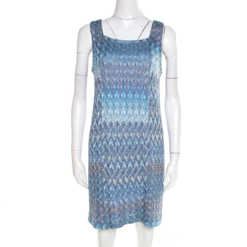 

Missoni Blue and Grey Lurex Knit Dress and Cardigan Set
