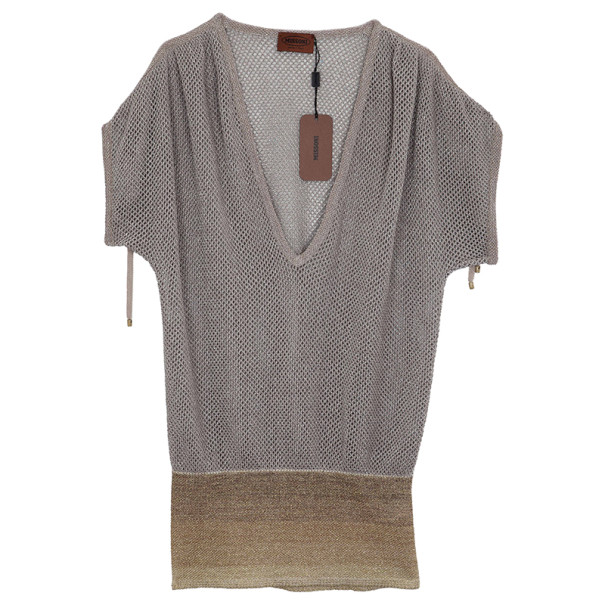 Pre Owned Missoni Metallic Lurex Knit Tunic S