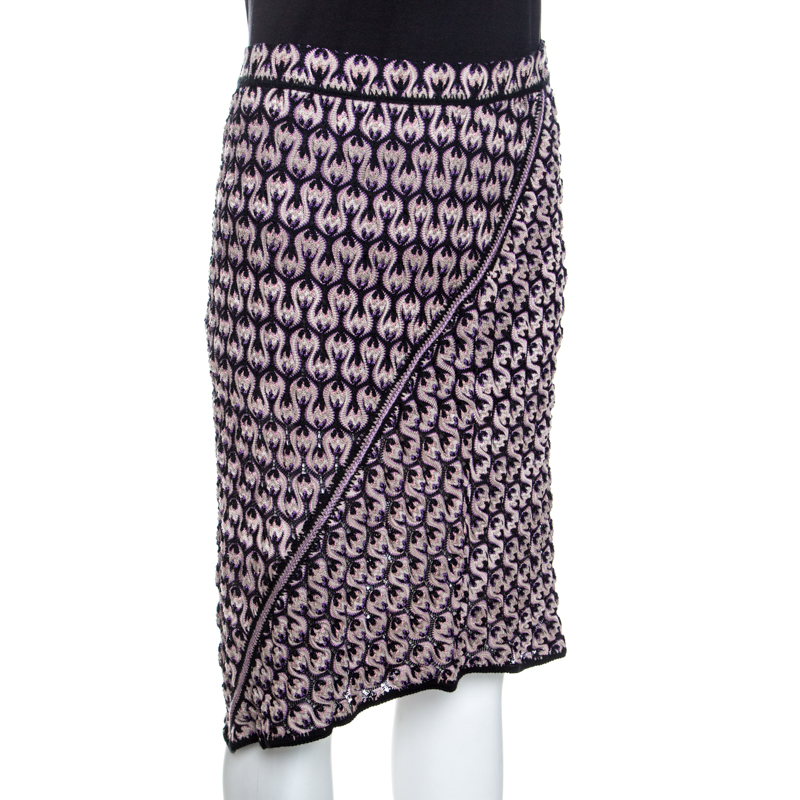 

Missoni Multicolor Textured Jacquard Knit Midi Skirt