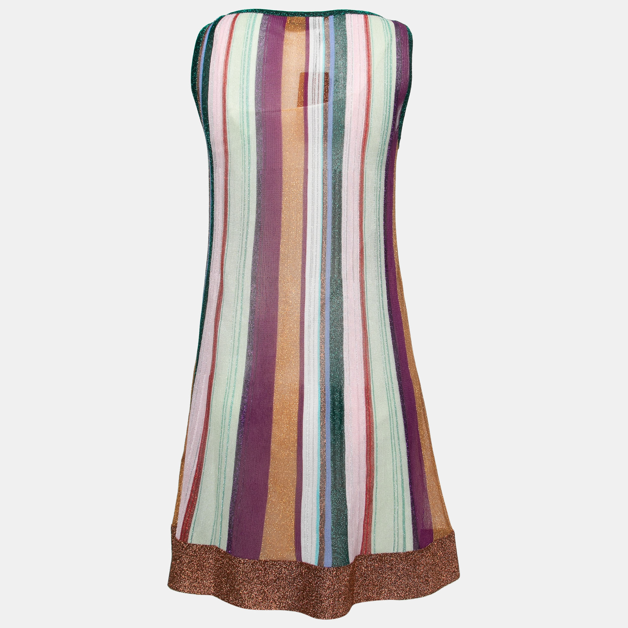 

Missoni Multicolor Striped Lurex Sleeveless Mini Dress