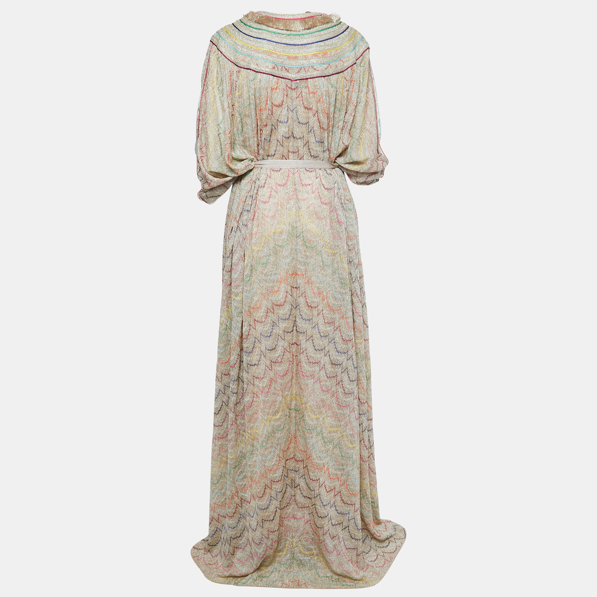 

Missoni Multicolor Lurex Knit V-Neck Maxi Kaftan