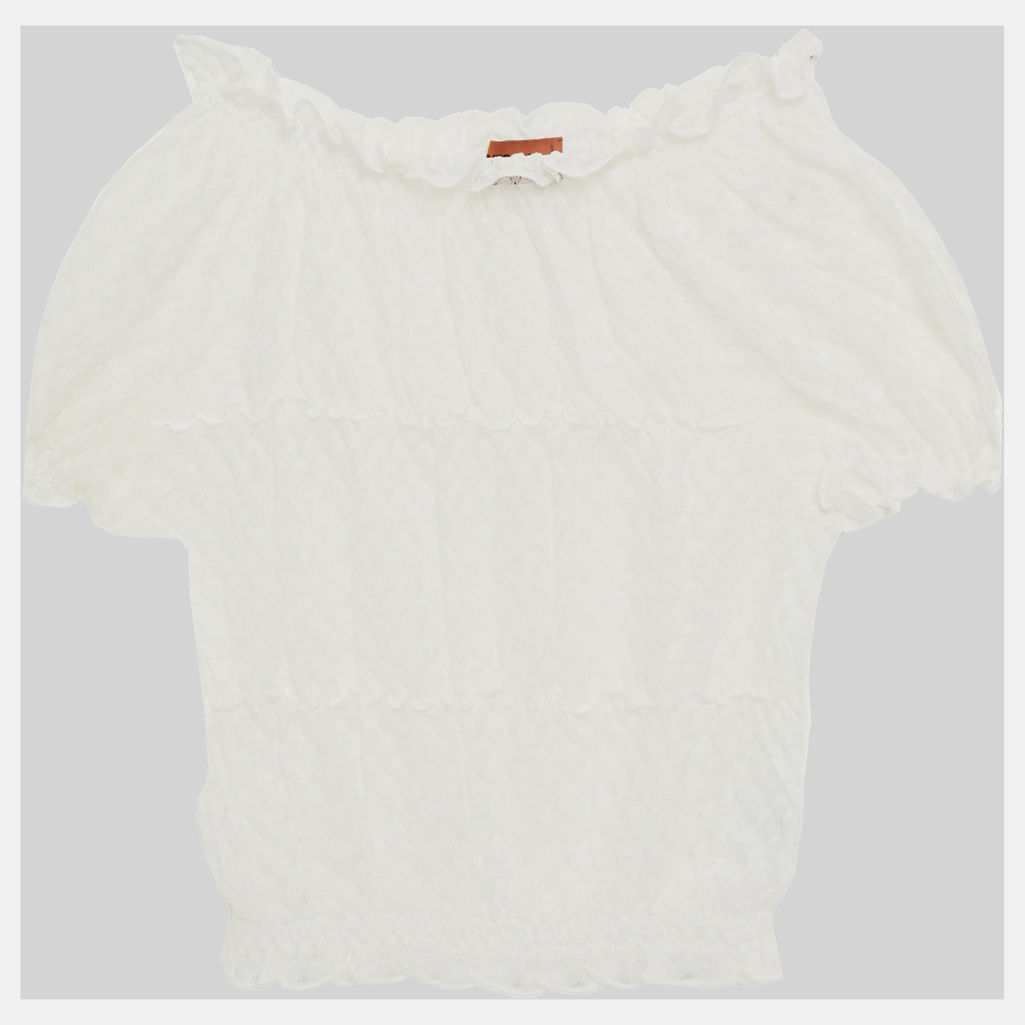 Pre-owned Missoni White Knit Off The Shoulder Top S (it 40)