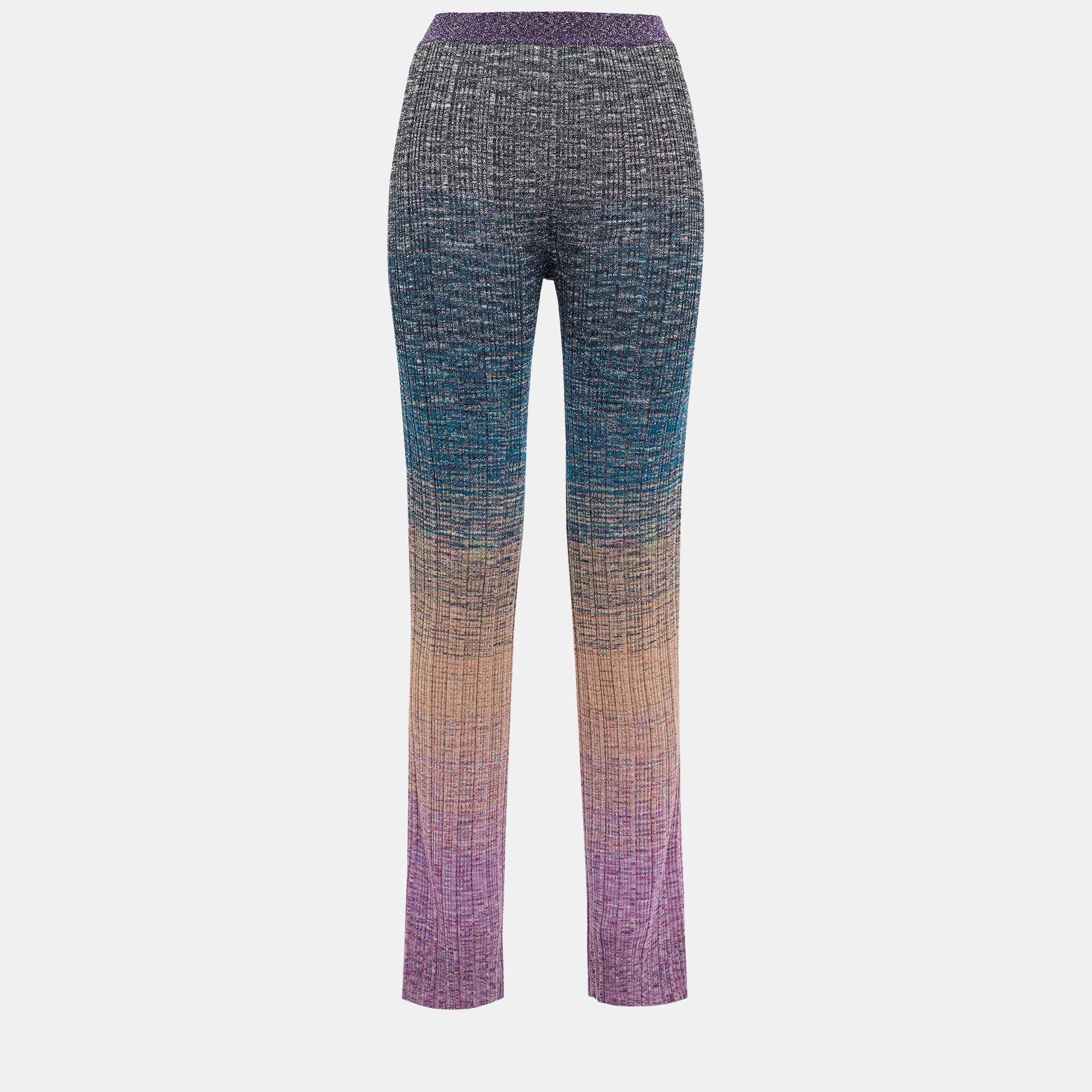 Pre-owned Missoni Multicolor Lurex Knit Pants Xl (it 46)