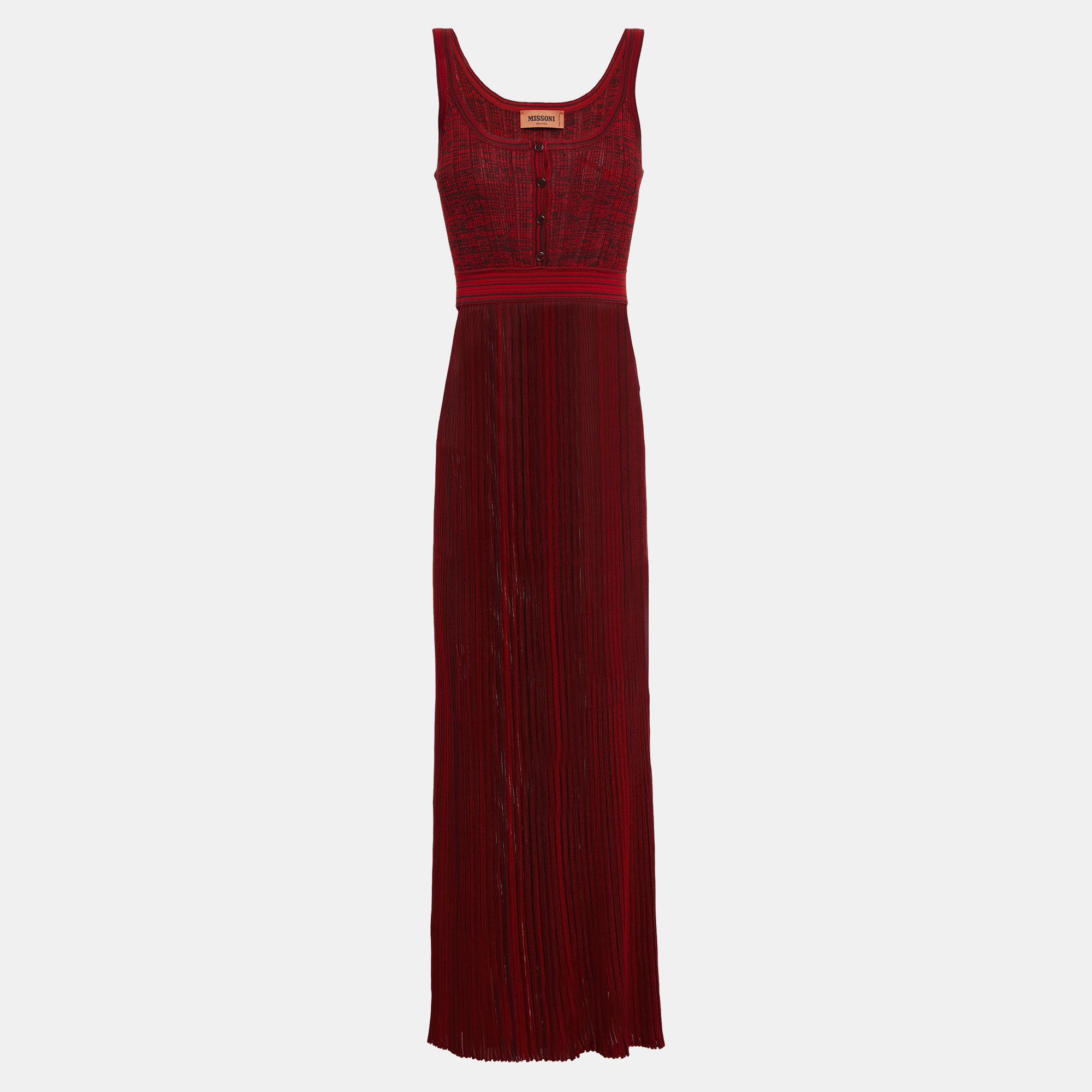 

Missoni Red Ribbed Knit Maxi Dress  (IT 42