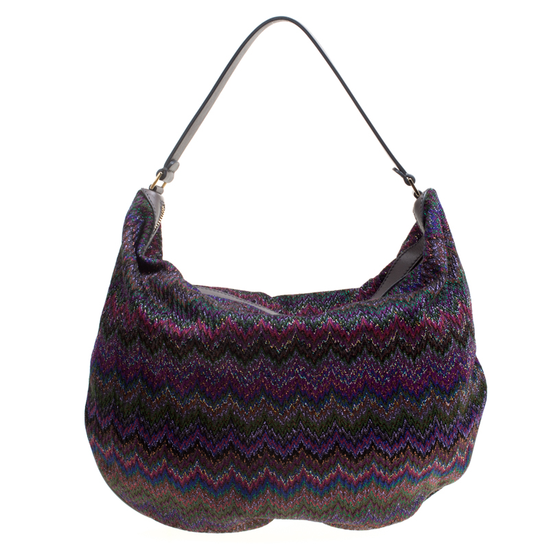 Pre Owned Missoni Multicolor Shimmering Weave Fabric Hobo