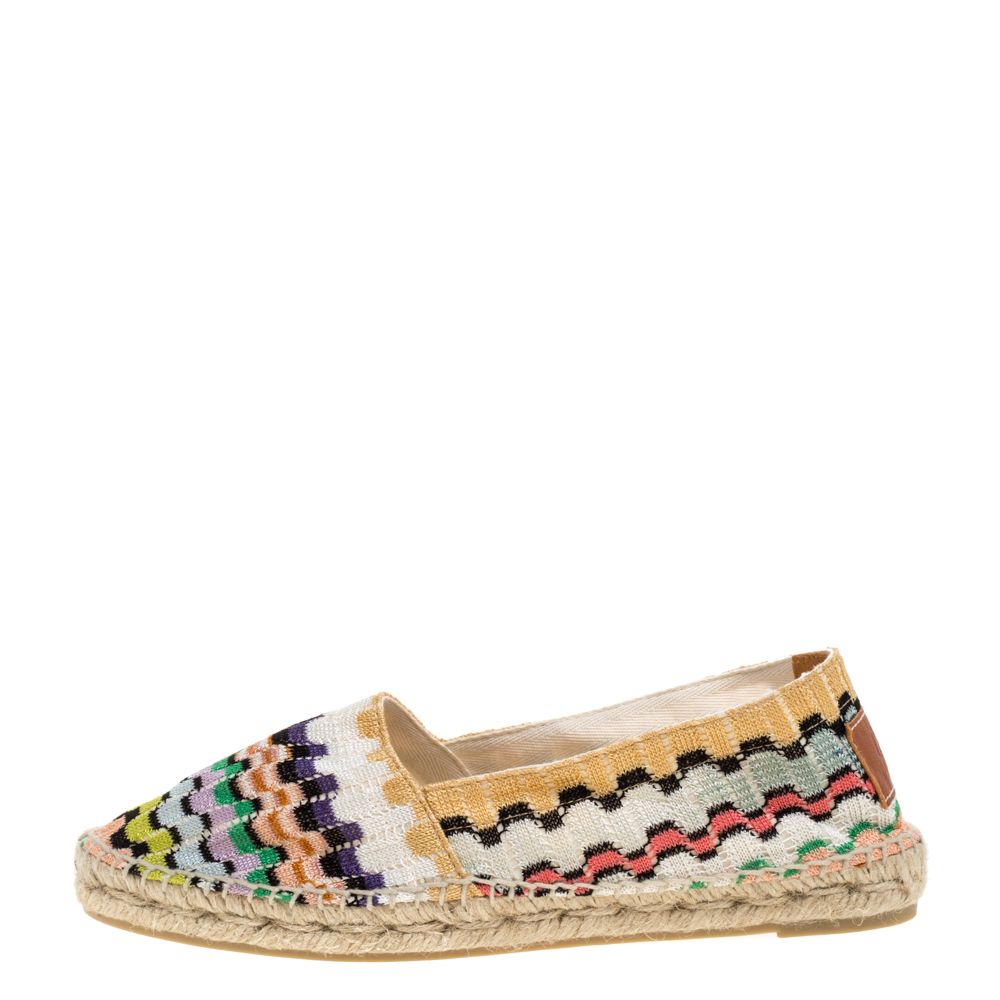 

Missoni Multicolor Knit Fabric Espadrilles Flat Size