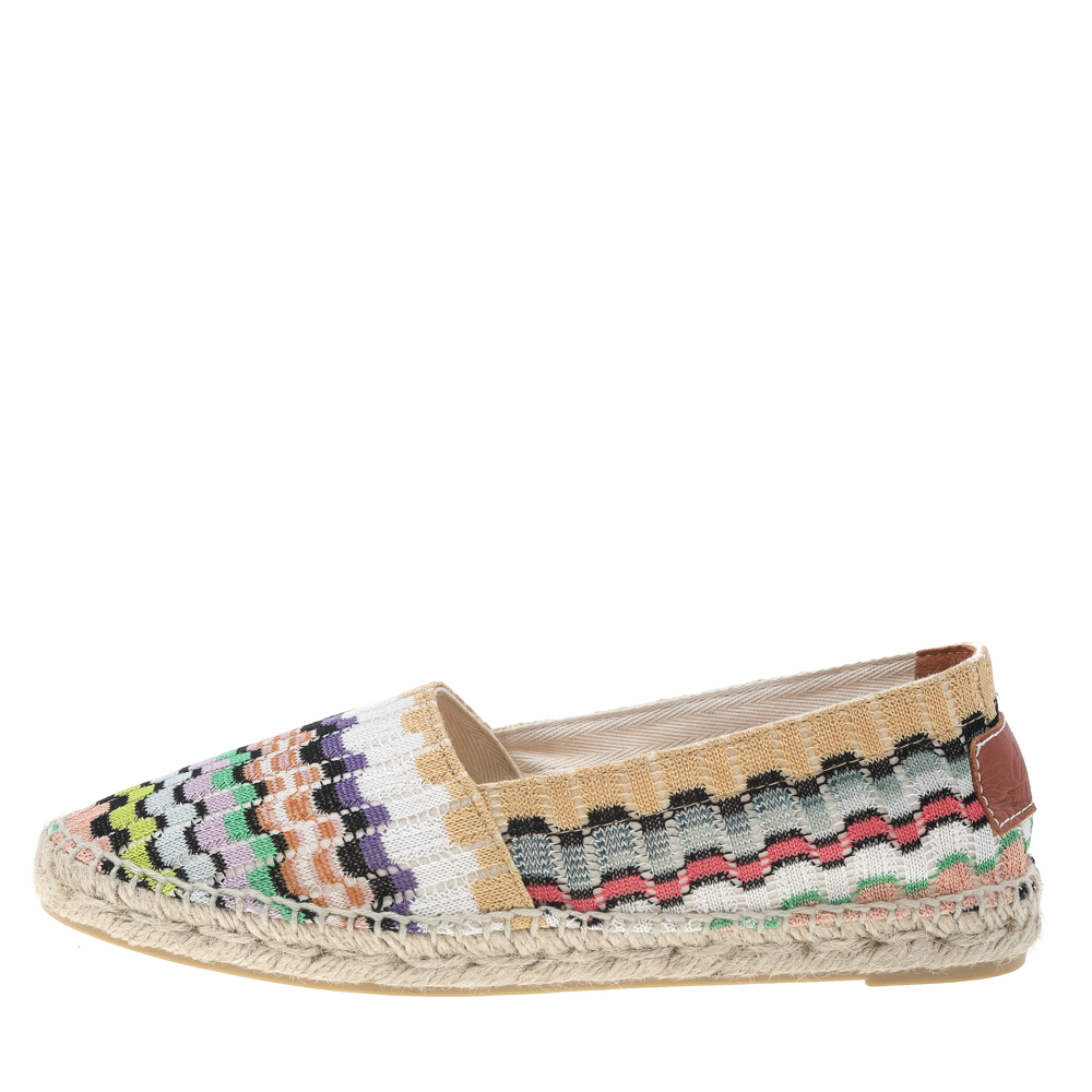 

Missoni Multicolor Knit Fabric Espadrilles Flat Size