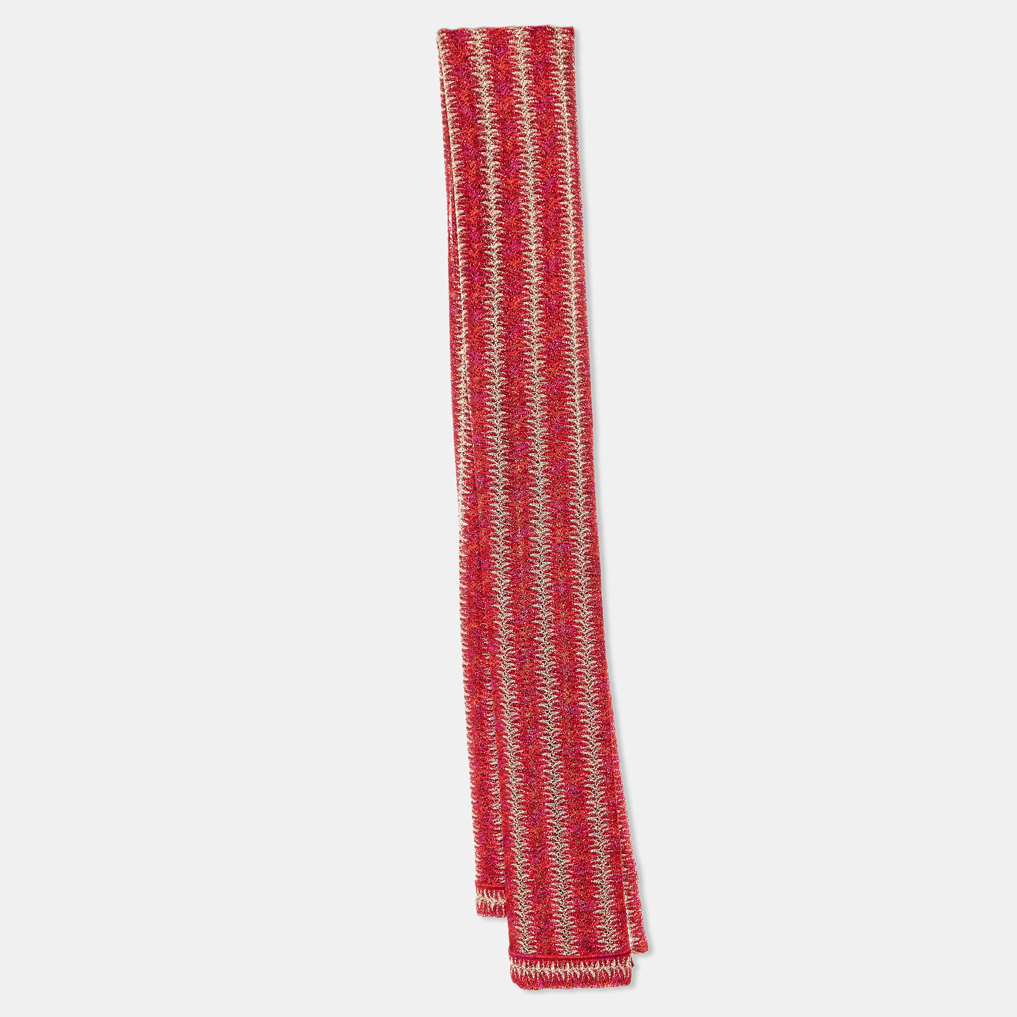 

Missoni Red/Pink Textured Lurex Knit Stole