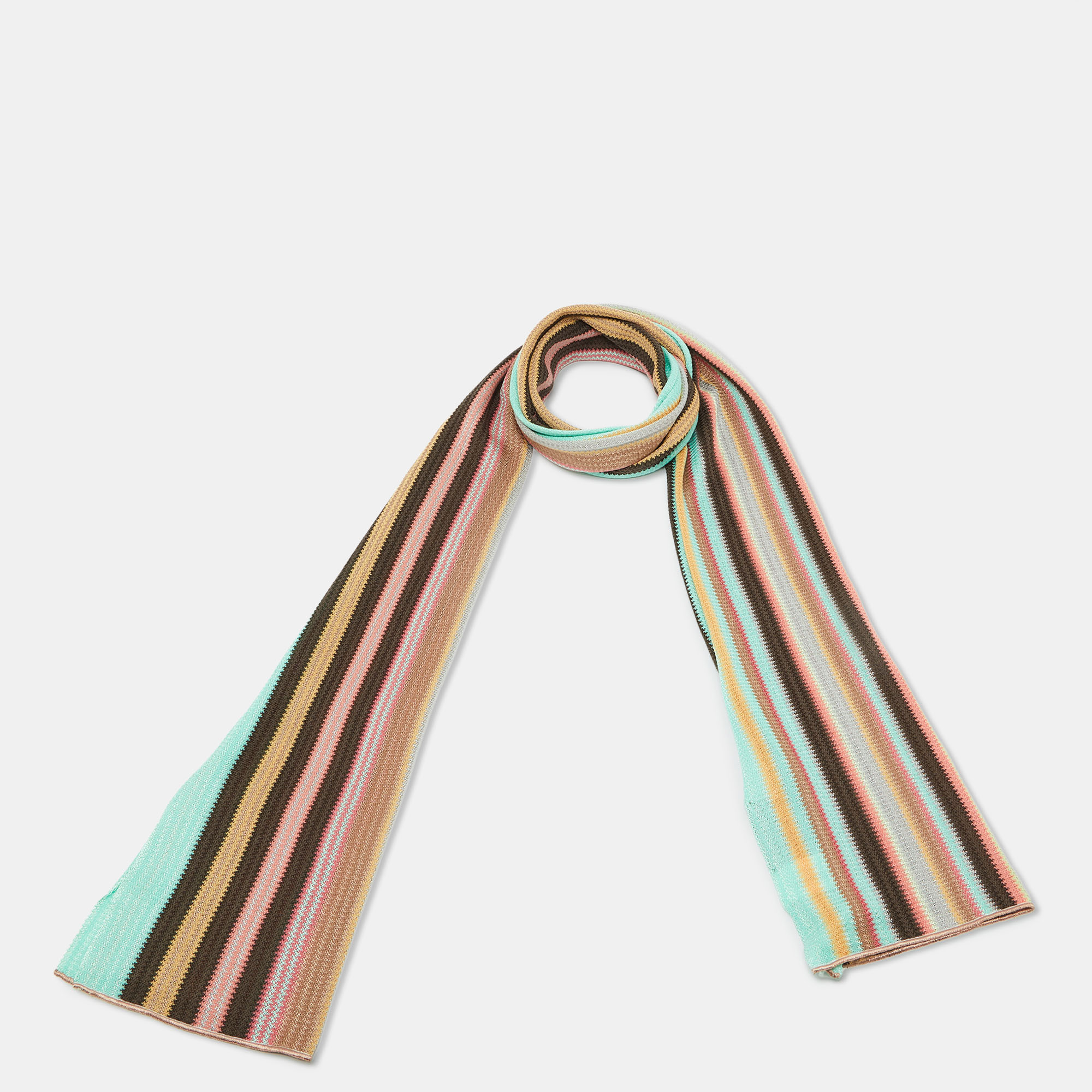 Missoni Multicolor Striped Wool Knit Stole 