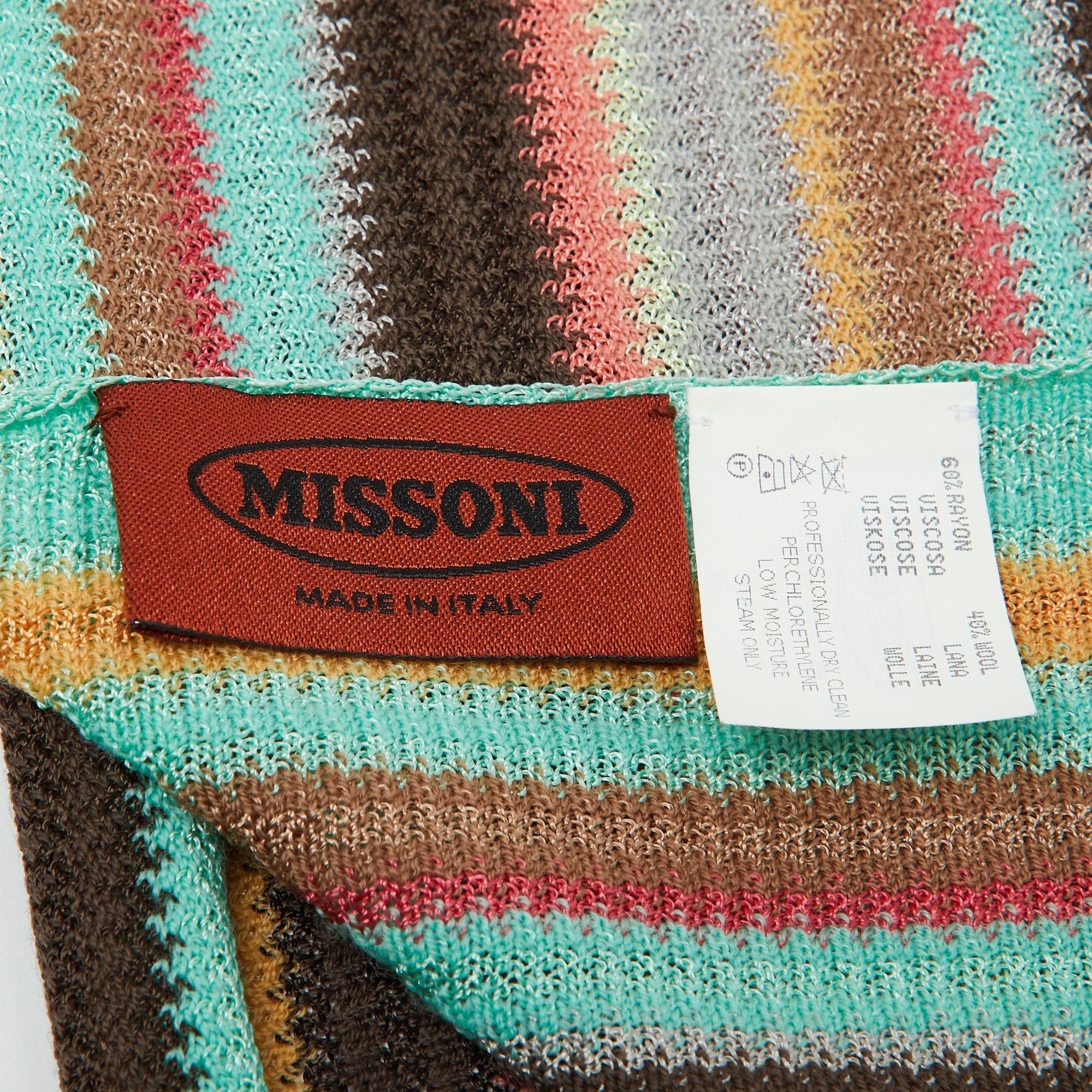 Missoni Multicolor Striped Wool Knit Stole 