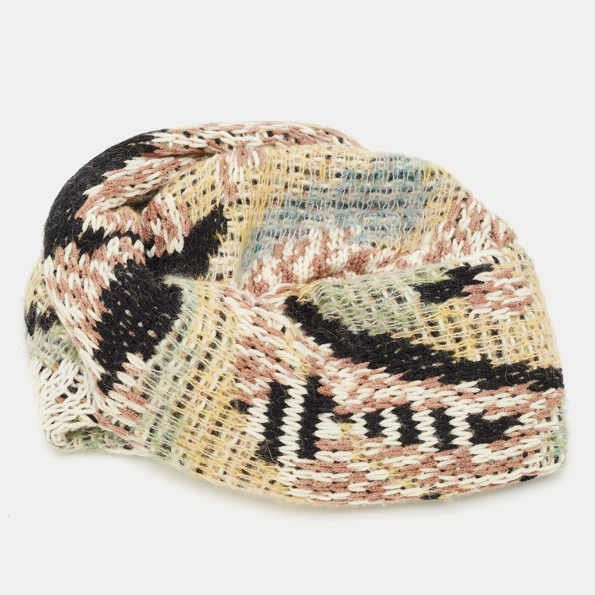

Missoni Beige Wool Knit Turban Beanie