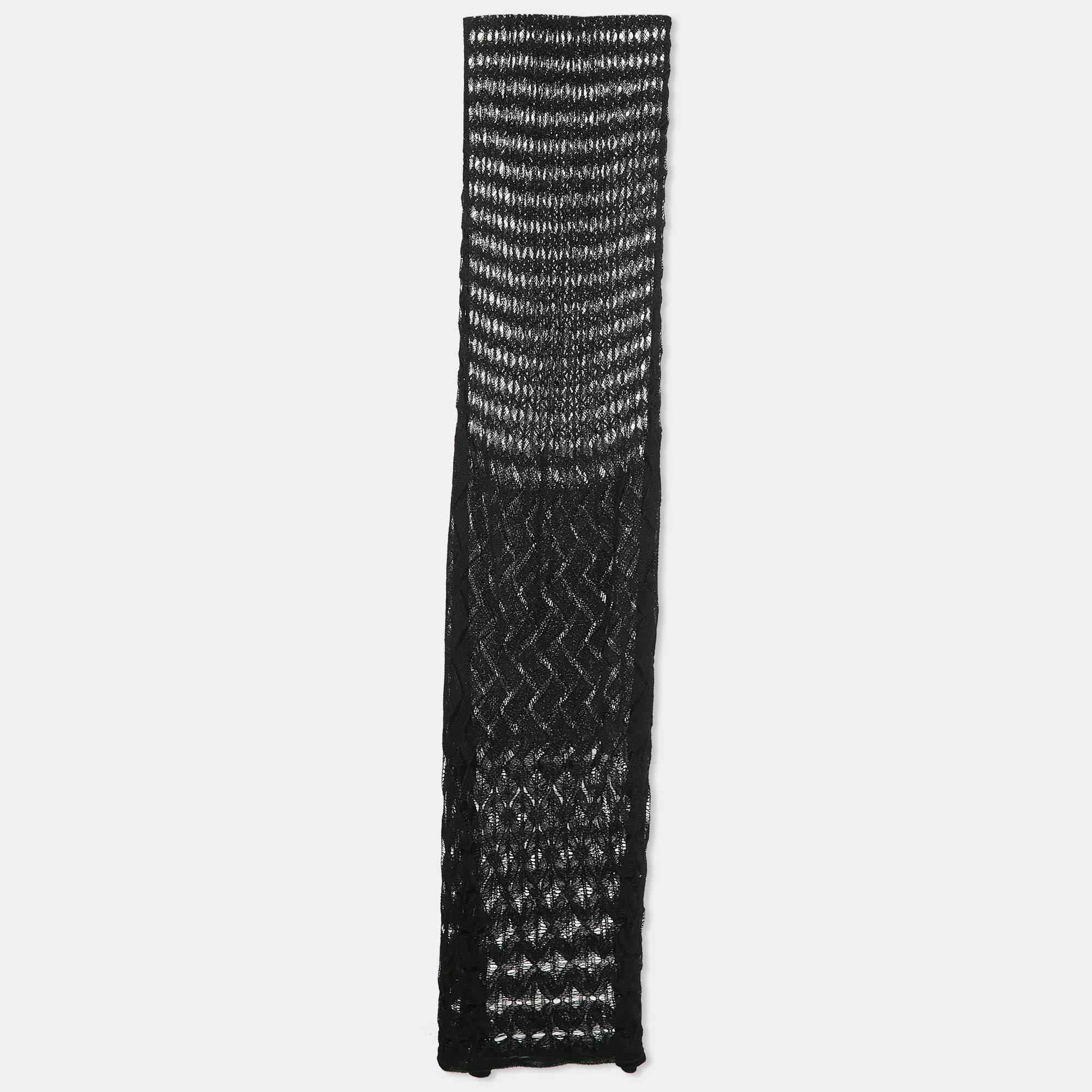 

Missoni Black Patterned Knit Scarf