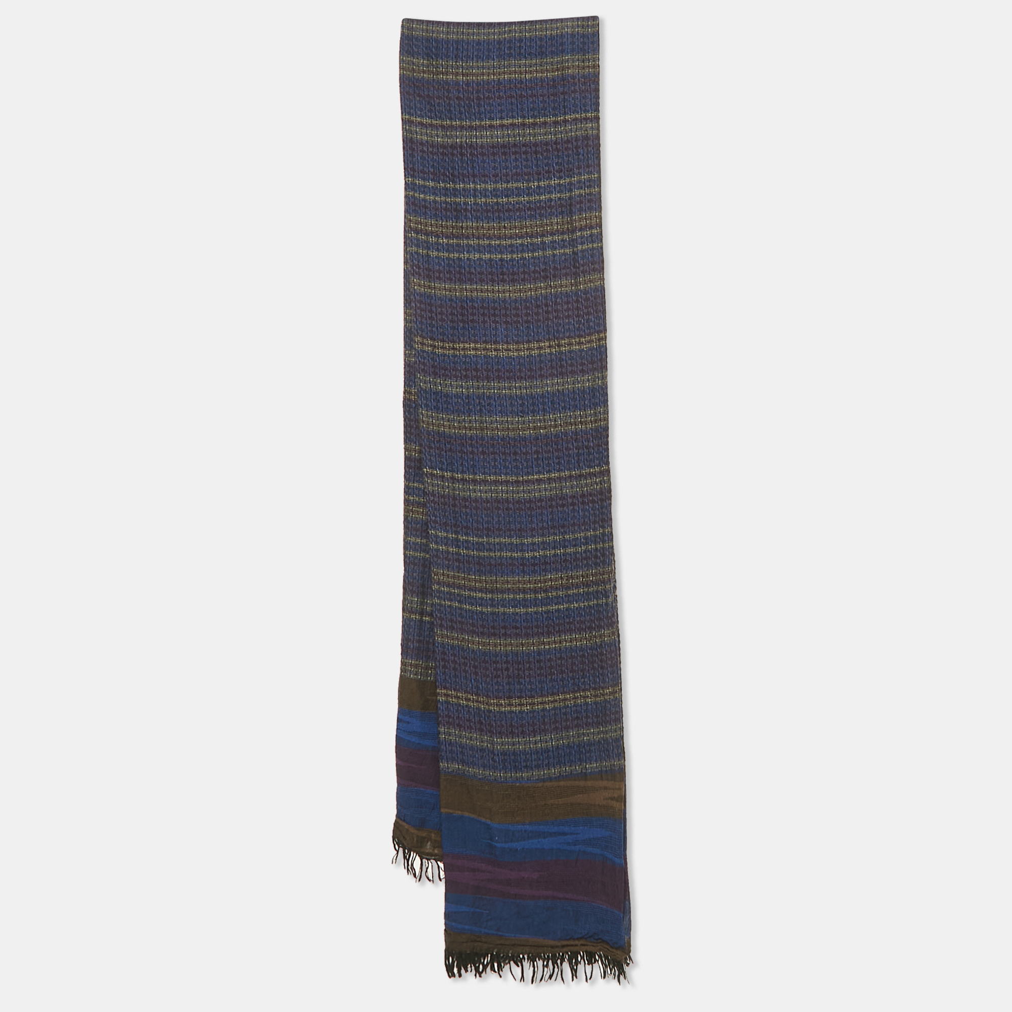 

Missoni Blue Striped Striped Cotton Jacquard Shawl