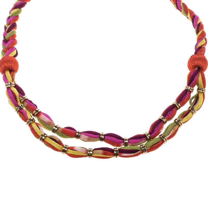 

Missoni Multicolor Double Rope Braided Necklace