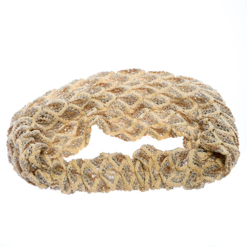 

Missoni Cream Lurex Feathered Crochet Knit Headband