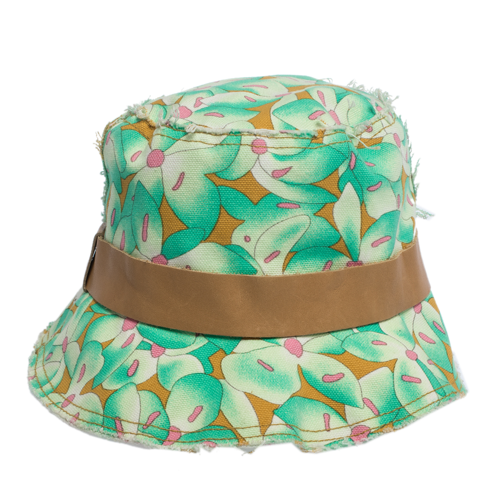 

Missoni Green Floral Print Cotton Canvas Bucket Hat