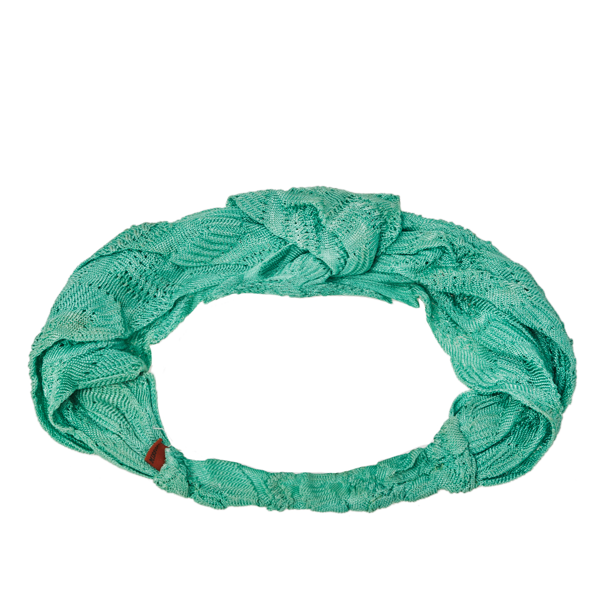 

Missoni Green Knotted Crochet Knit Headband