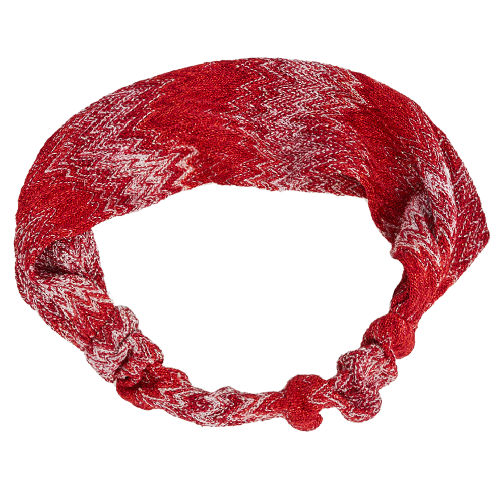 

Missoni Red Lurex Chevron Knit Hairband