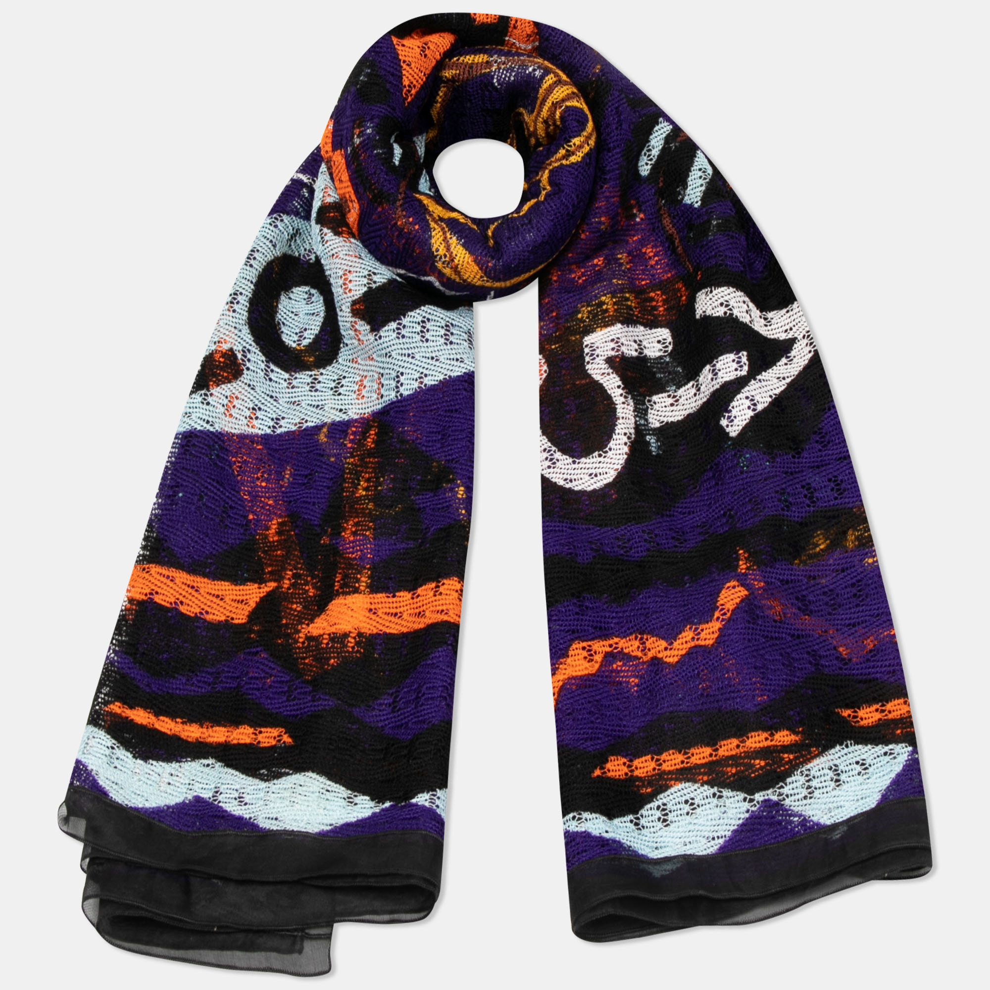 

Missoni Multicolor Patterned Knit Scarf