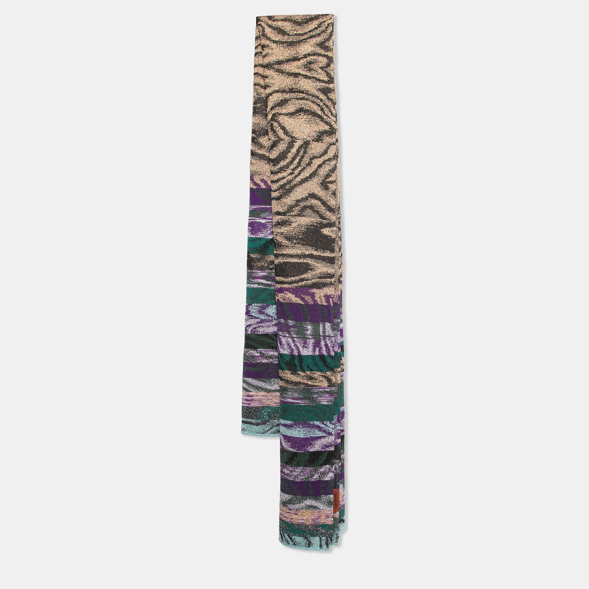 Pre-owned Missoni Multicolor Lurex Knit Scarf