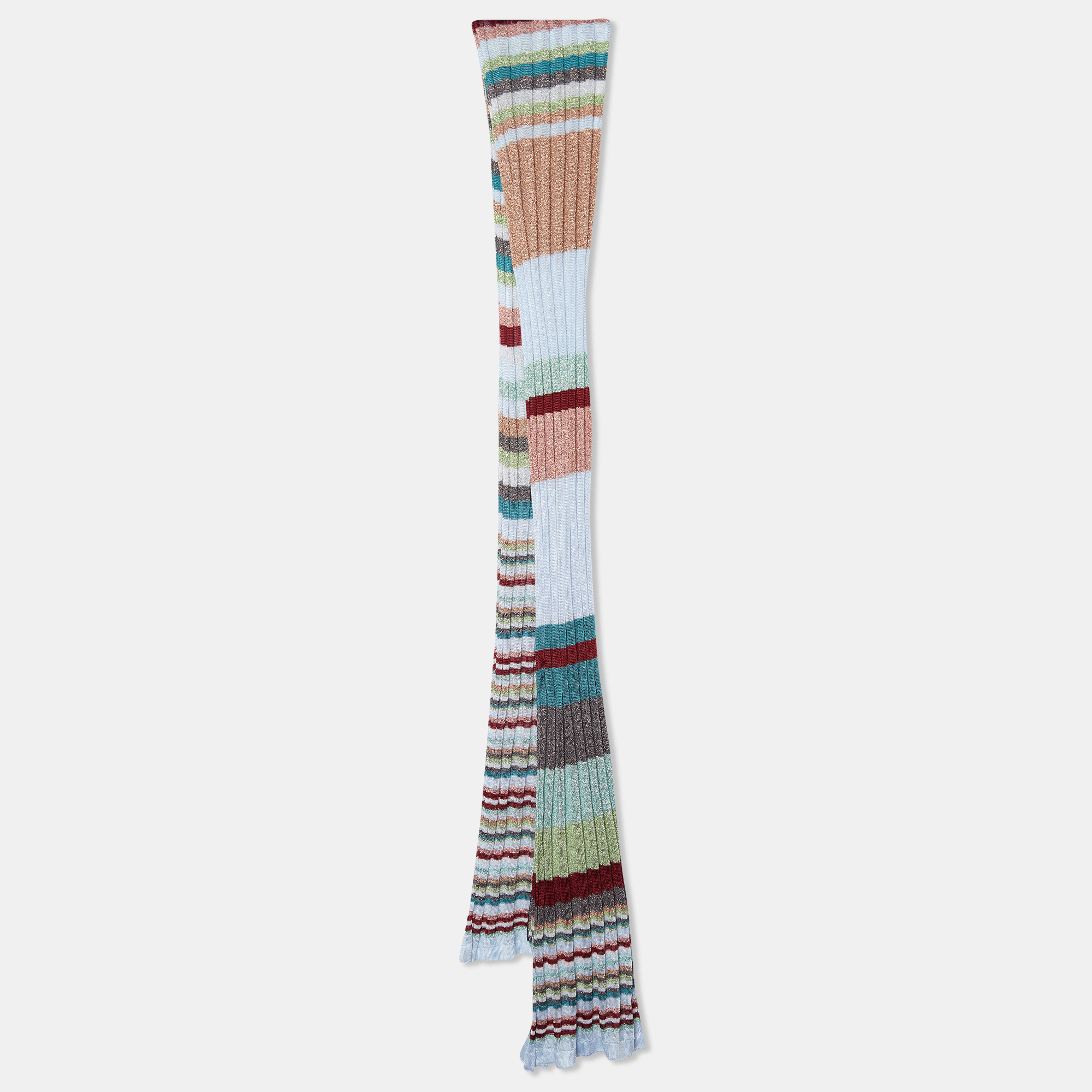 

Missoni Multicolor Striped Lurex Rib Knit Stole