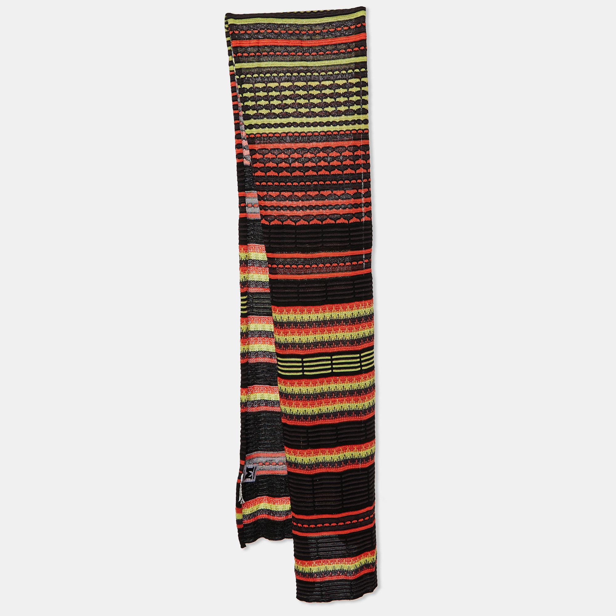 Pre-owned Missoni M  Multicolor Patterned Cotton Knit Stole
