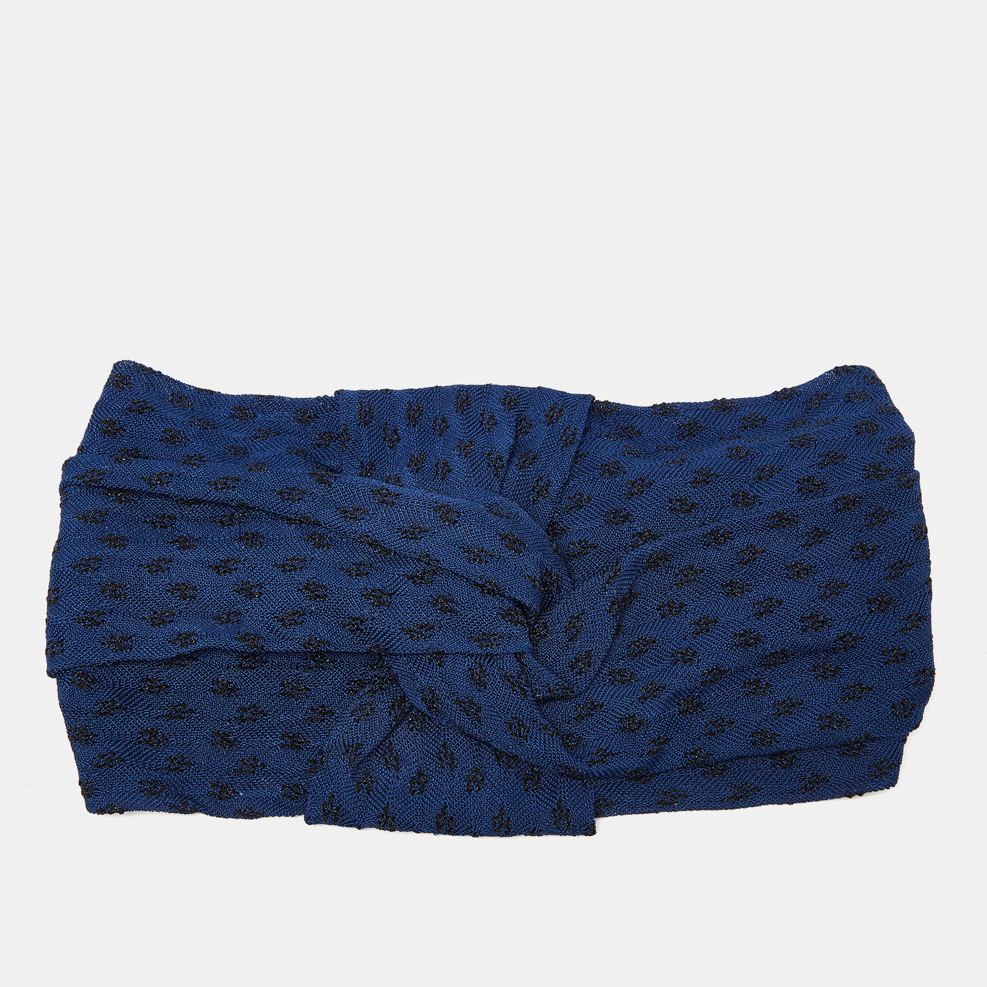 Pre-owned Missoni Navy Blue Knit Wide Headband