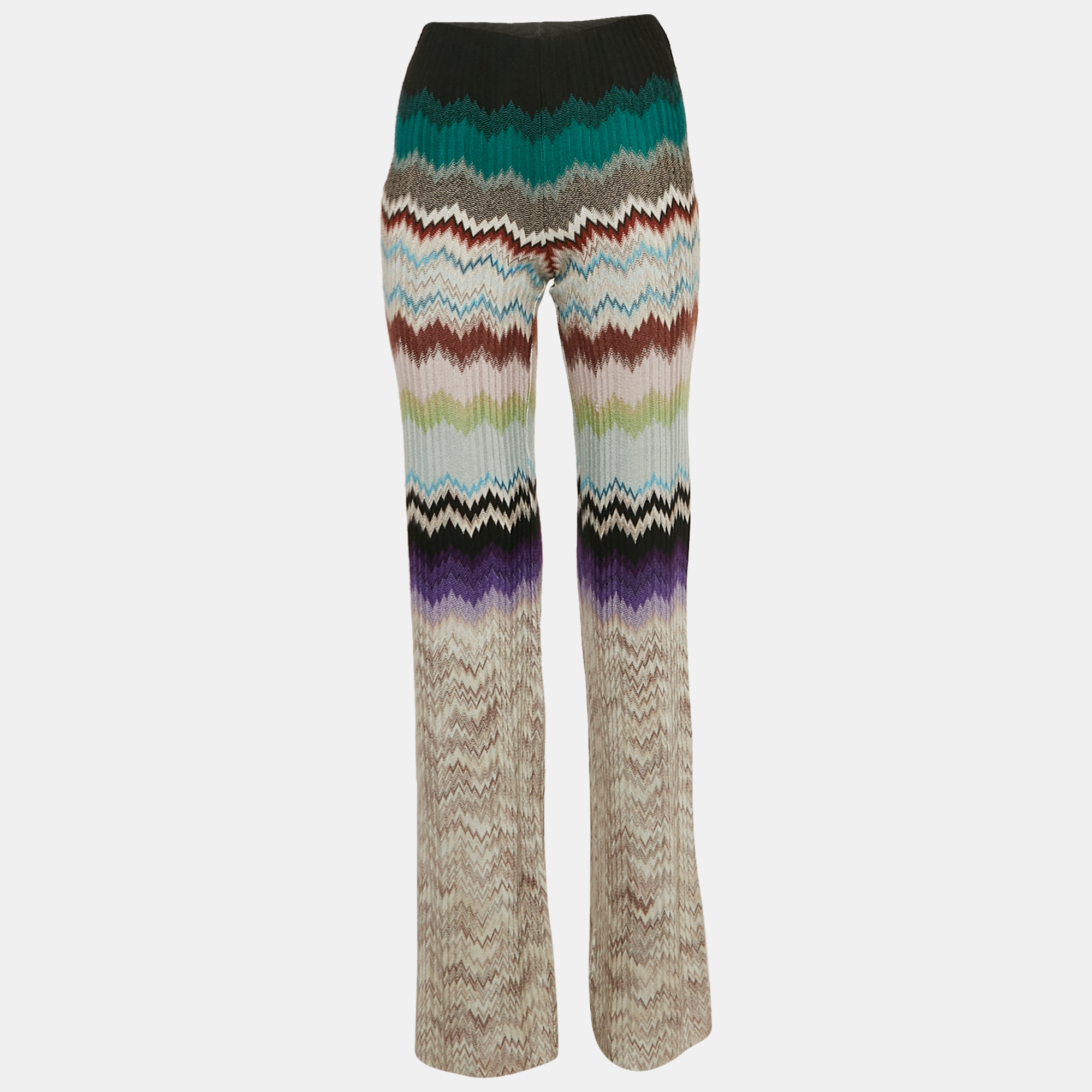 

Missoni Multicolor Chevron Knit Flared Trousers S