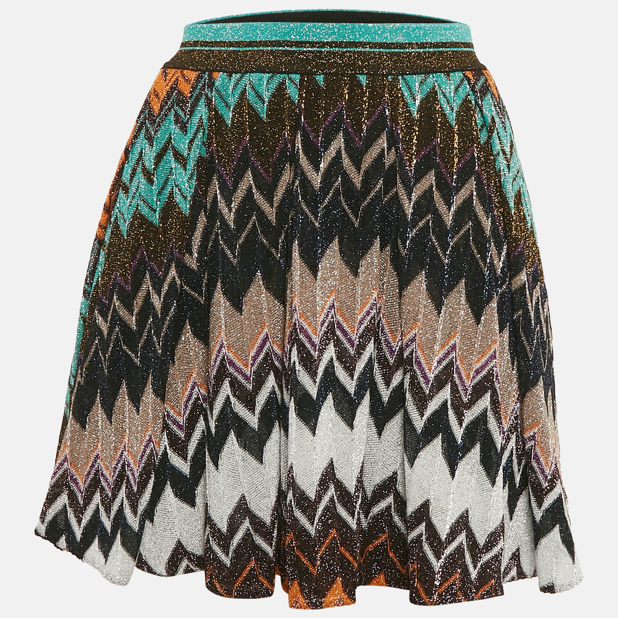 

Missoni Multicolor Chevron Lurex Knit Mini Skirt M