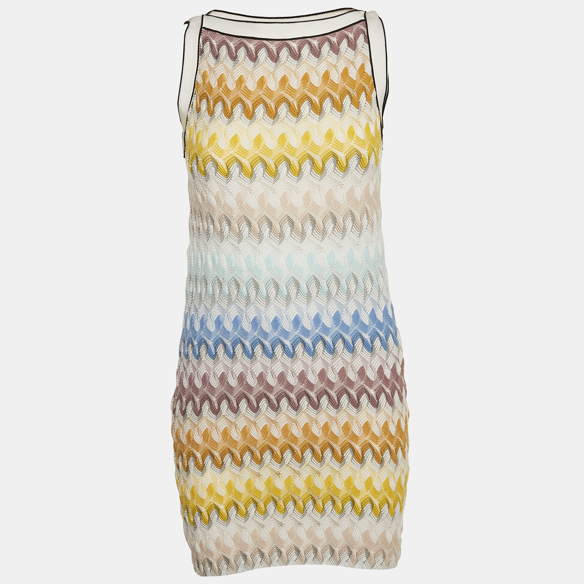 

Missoni Multicolor Chevron Knit Sleeveless Mini Dress S